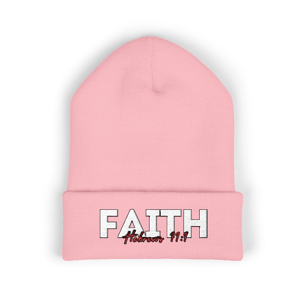 Hebrews 11:1 Faith Embroidered Cuffed Beanie