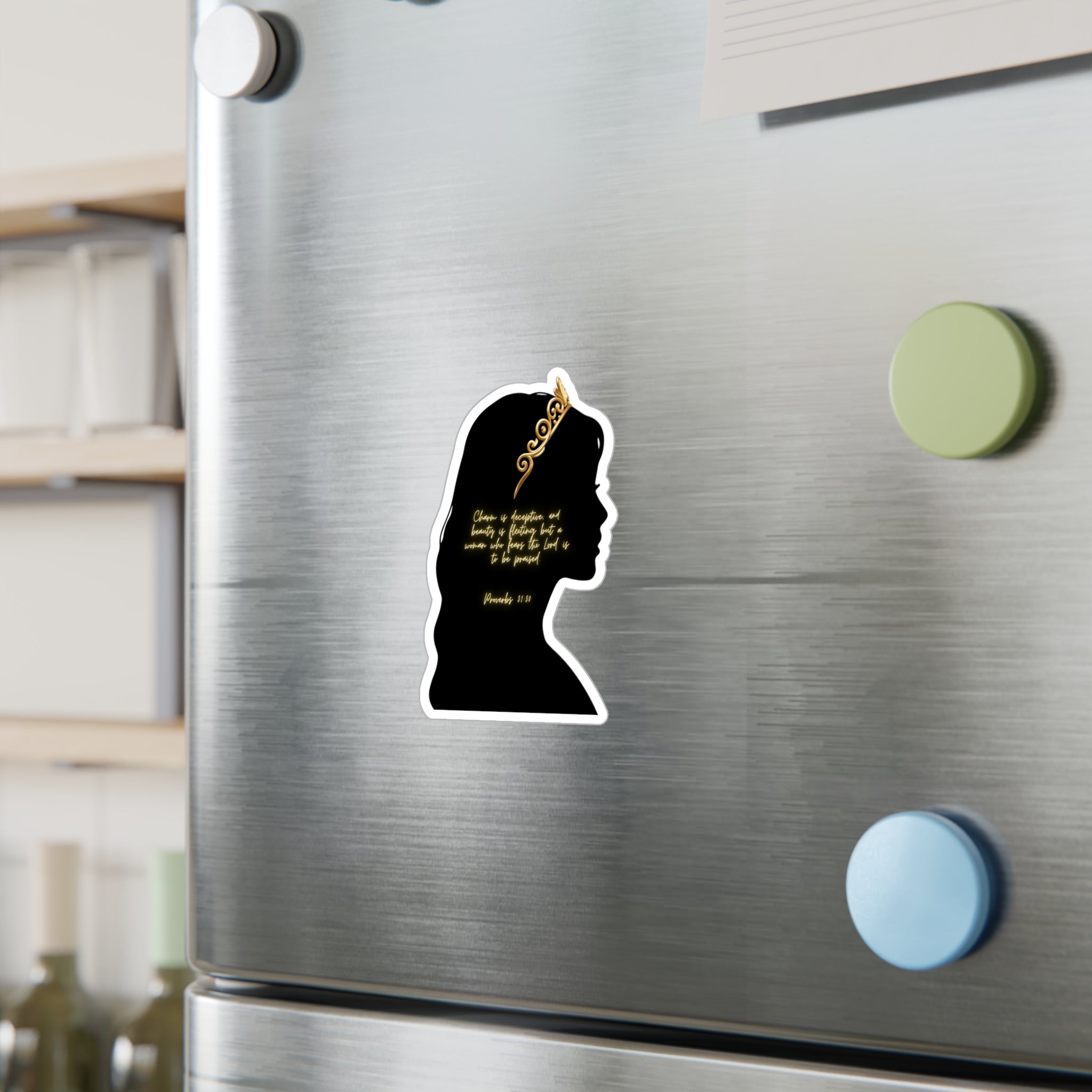 Proverbs 31:30: Gold Crown— Sticker