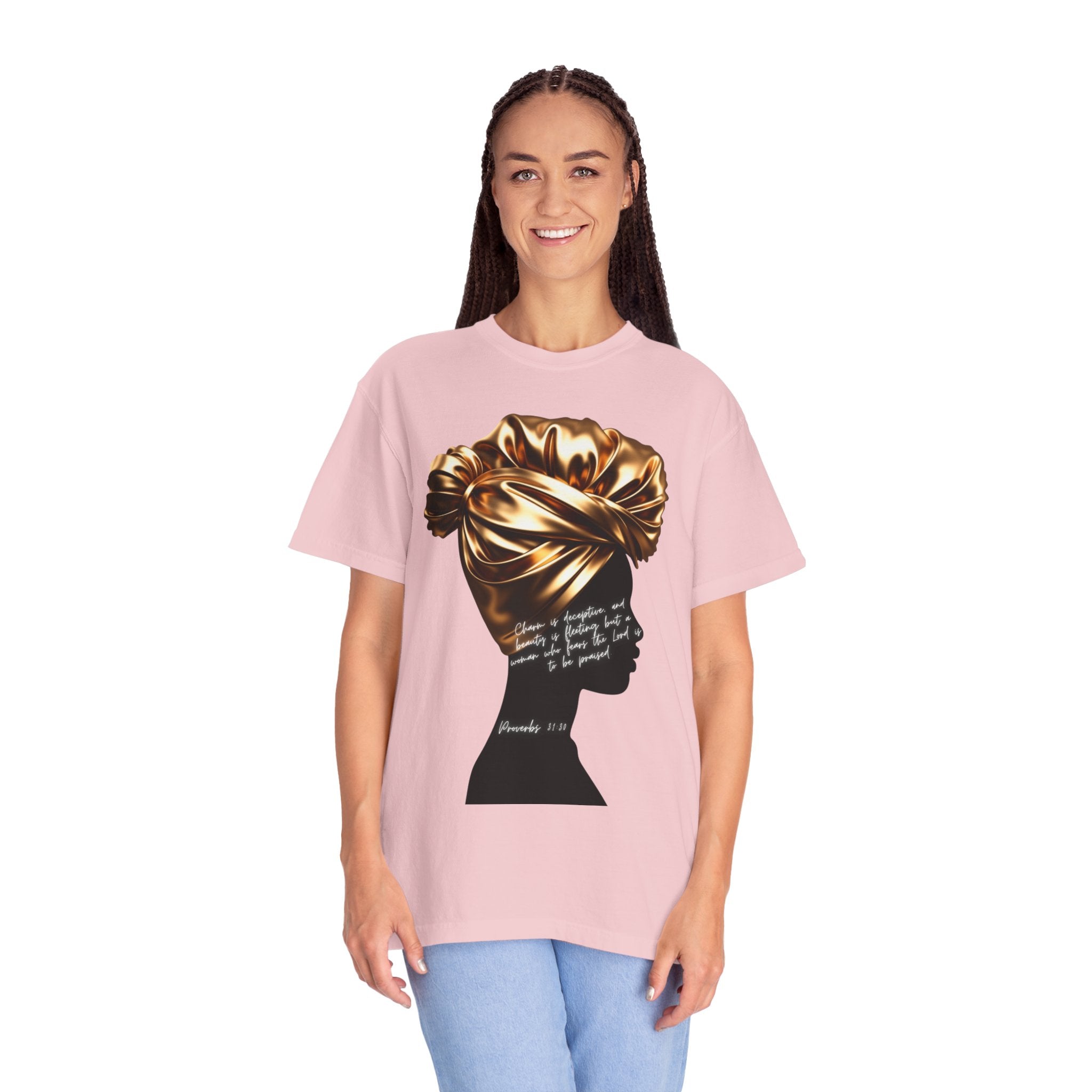 Proverbs 31:30 Gold Headwrap- T-Shirt