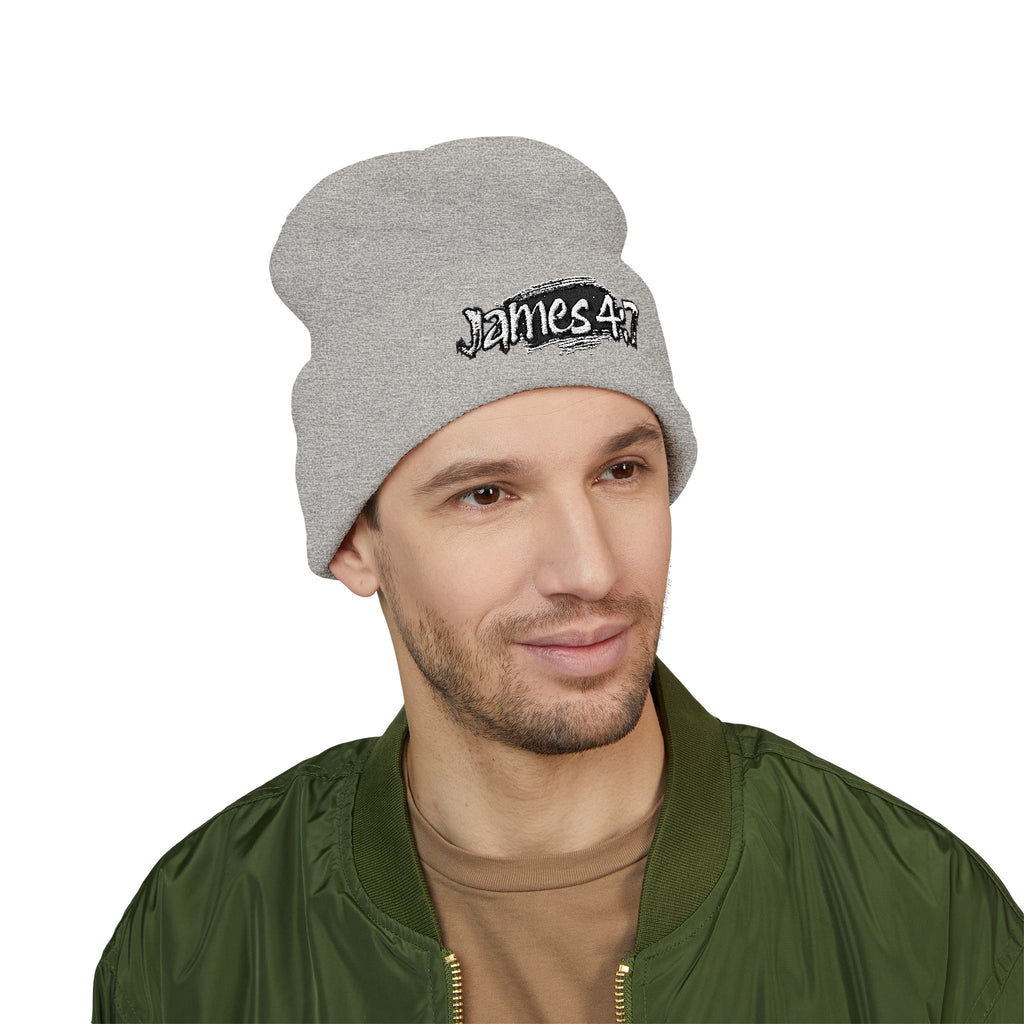 James 4:7 Embroidered Cuffed Beanie