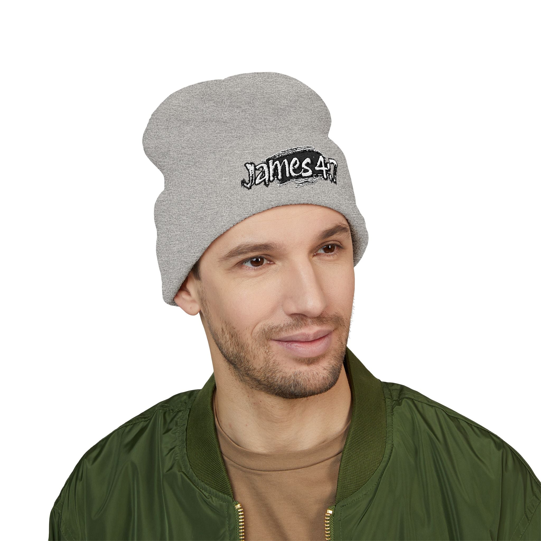 James 4:7 Embroidered Cuffed Beanie