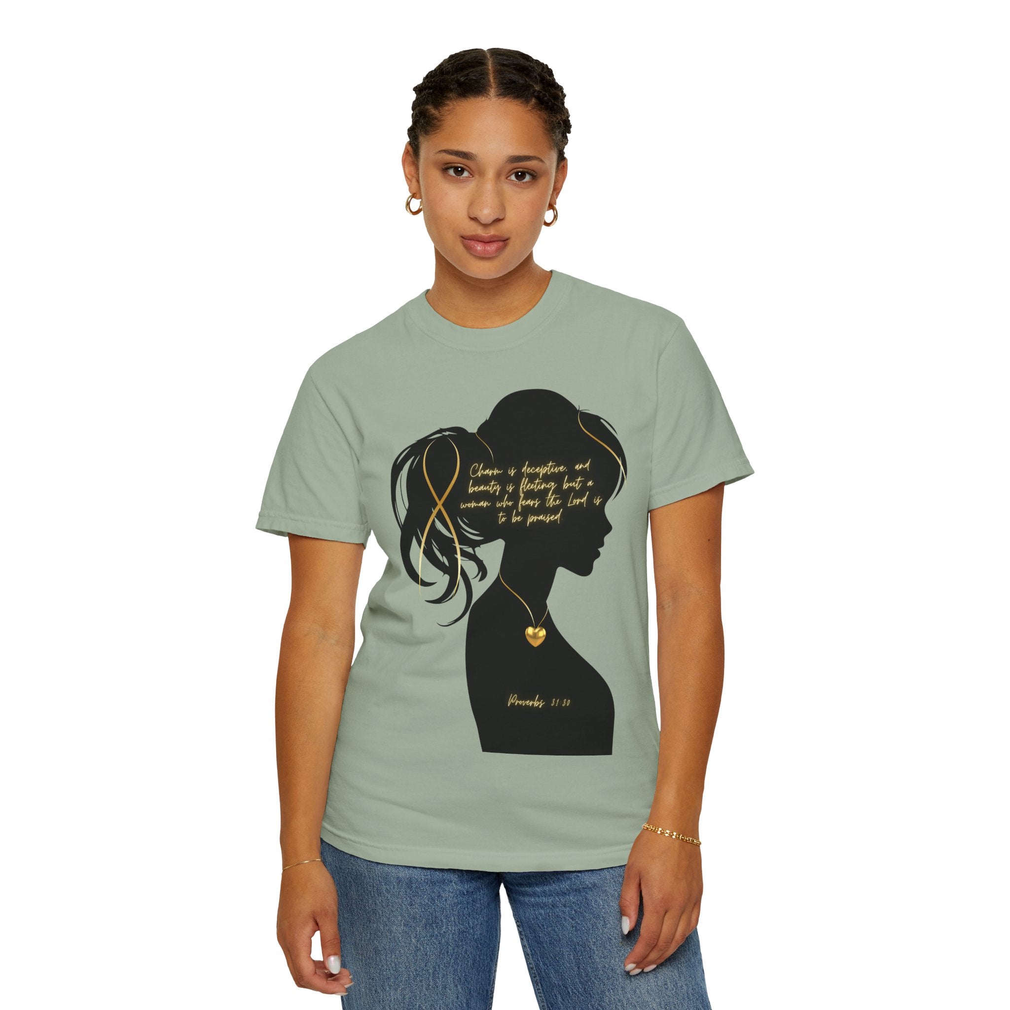Proverbs 31:30 Gold Heart- T-Shirt