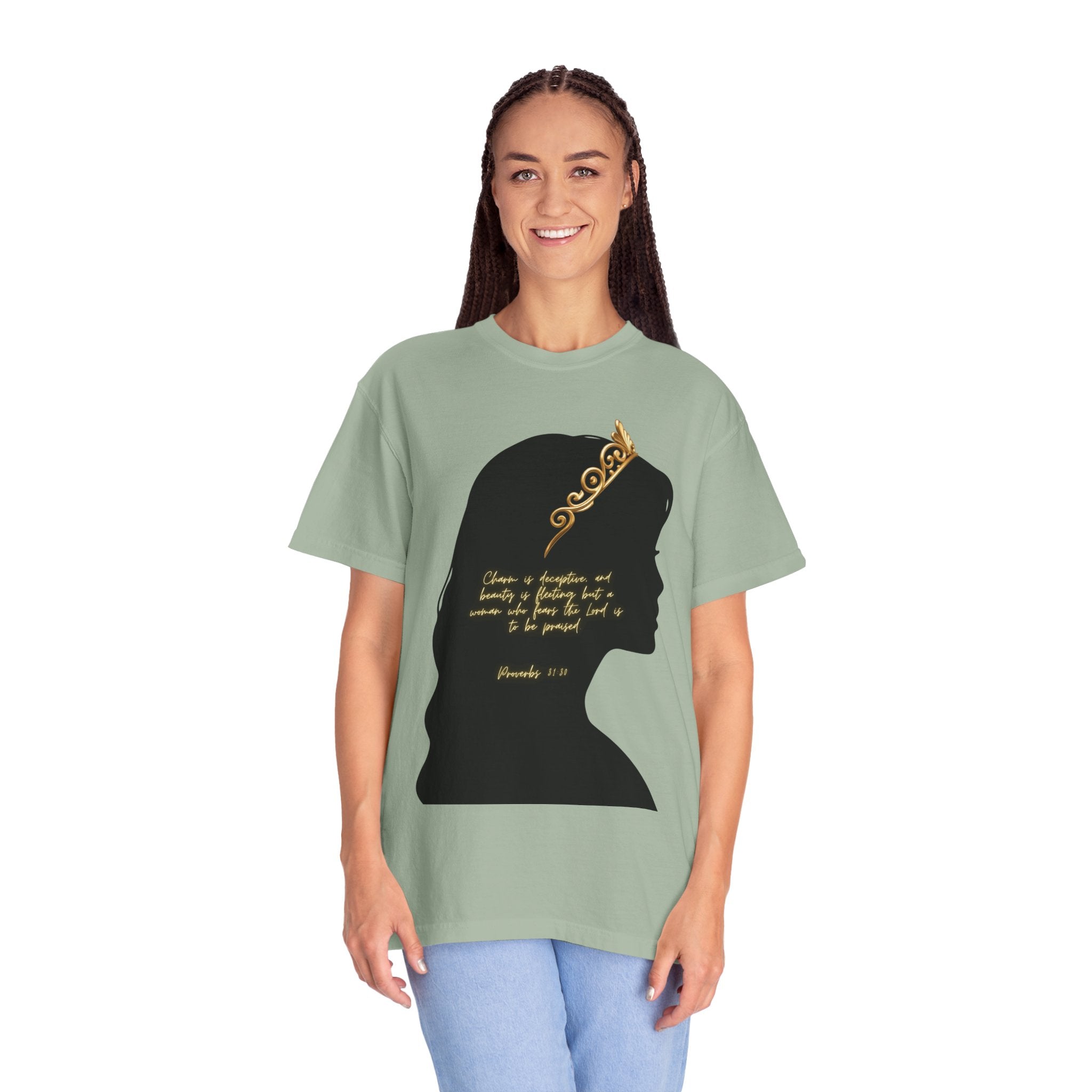 Proverbs 31:30 Gold Crown - T-Shirt