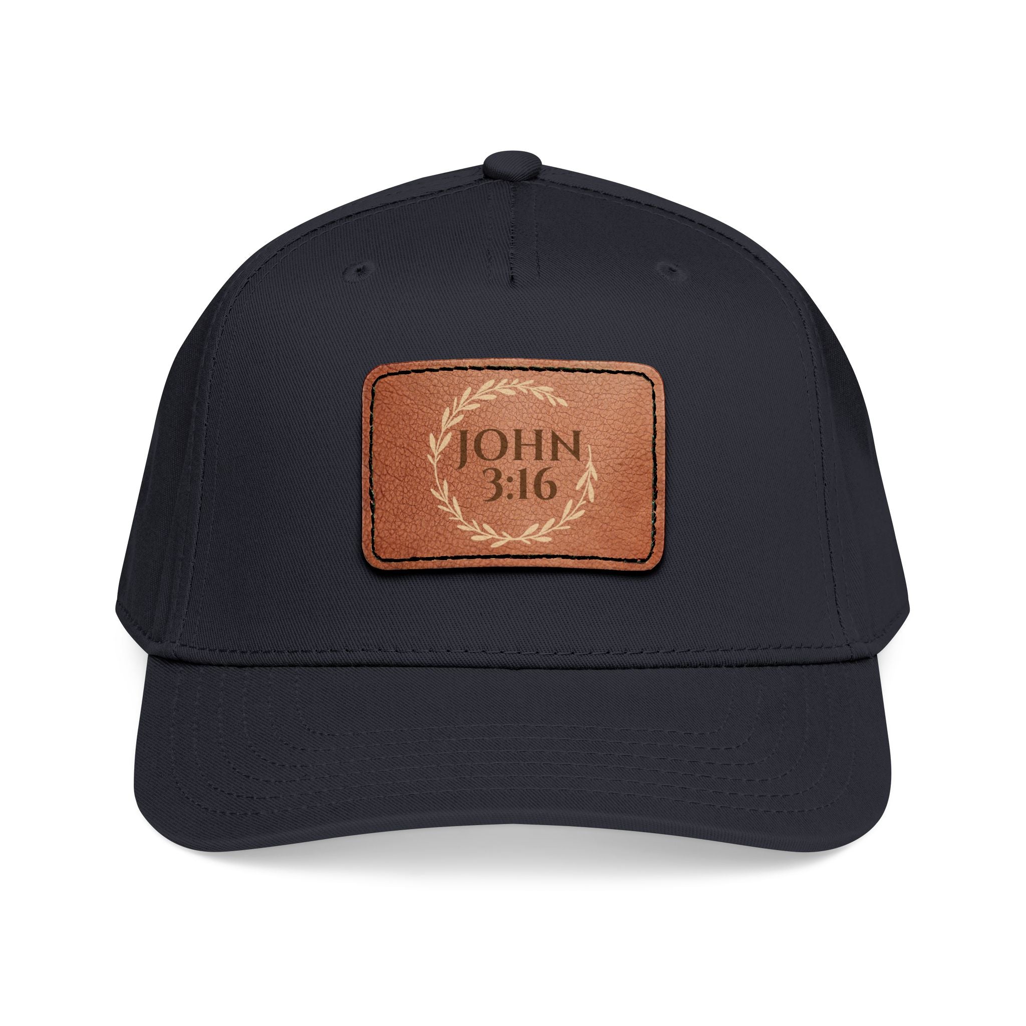 John 3:16 Leather Patch Baseball Cap