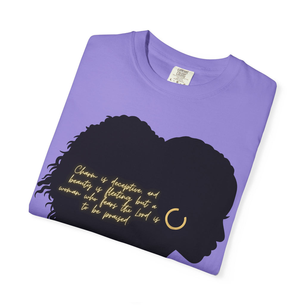 Proverbs 31:30 Gold Earring - T-Shirt