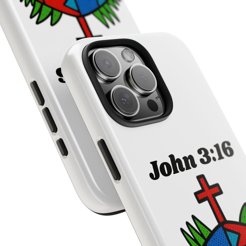 John 3:16 Christian Phone Case — Tough Religious Bible Verse Design