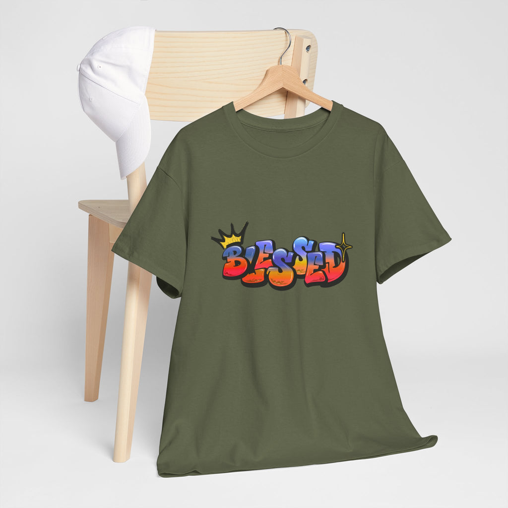 'Blessed' Crown Graffiti Tee