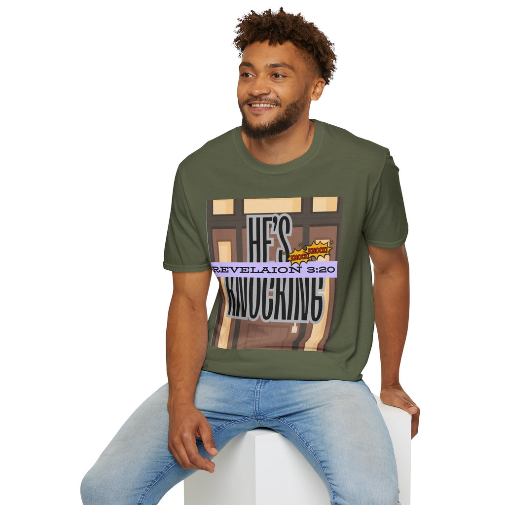 “He’s Knocking” Revelation 3:20 — Graphic T‑Shirt