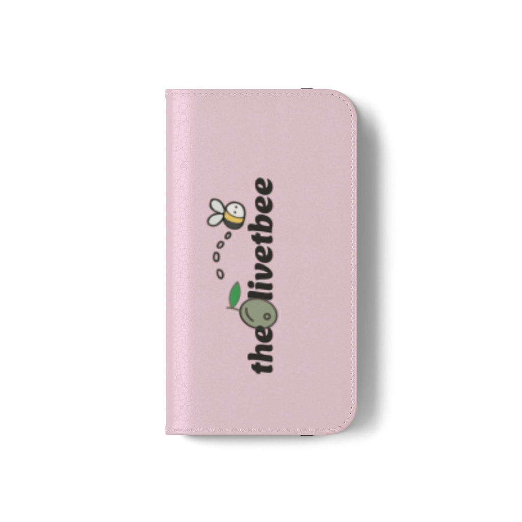 Pink Bee Logo Flip Phone Case — theOlivetbee Wallet Cover