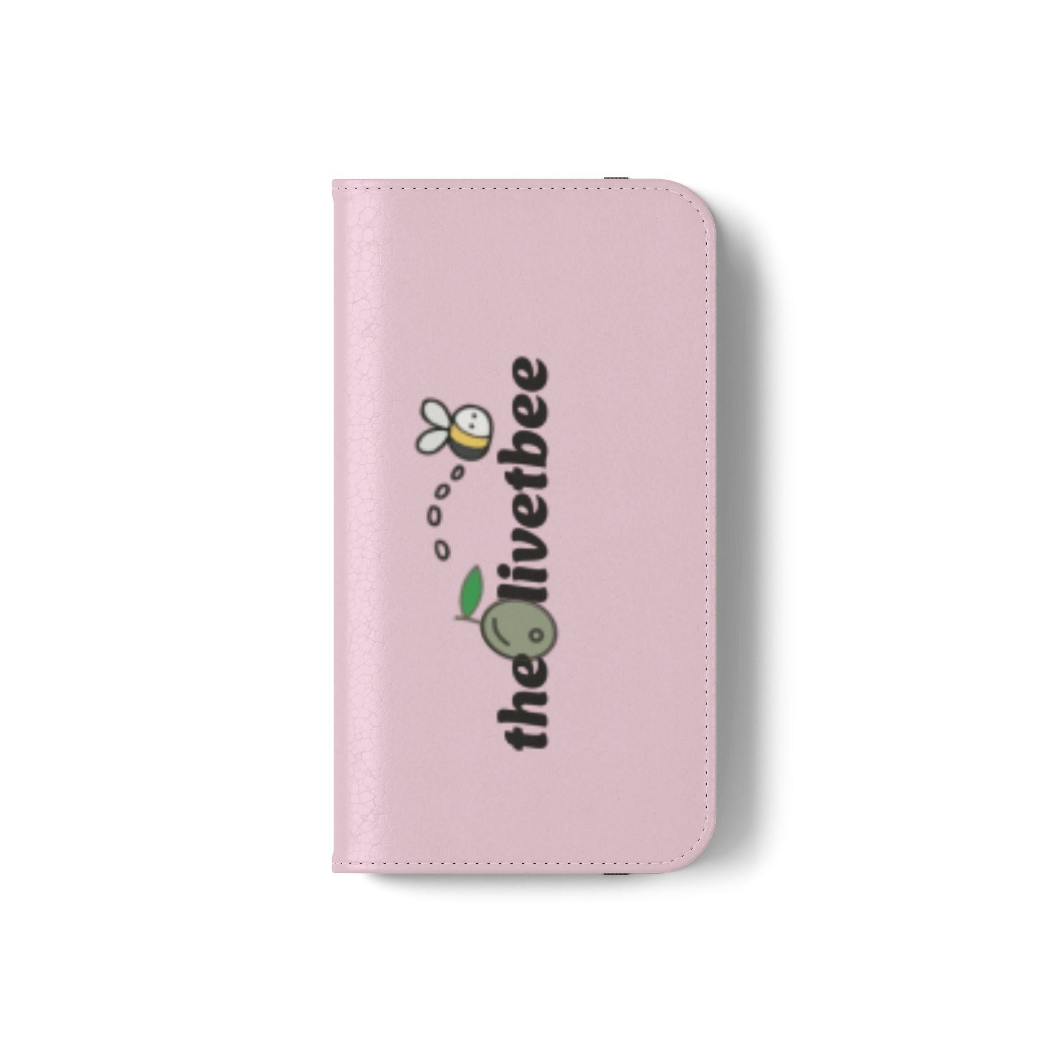 Pink Bee Logo Flip Phone Case — theOlivetbee Wallet Cover