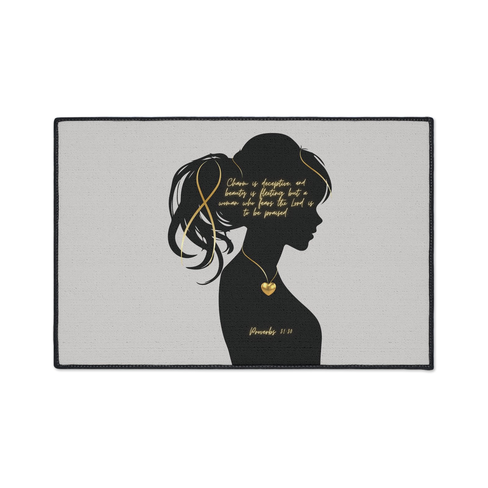 'You Are': Gold Heart — Proverbs 31 Woman Floor Mat - Image 13