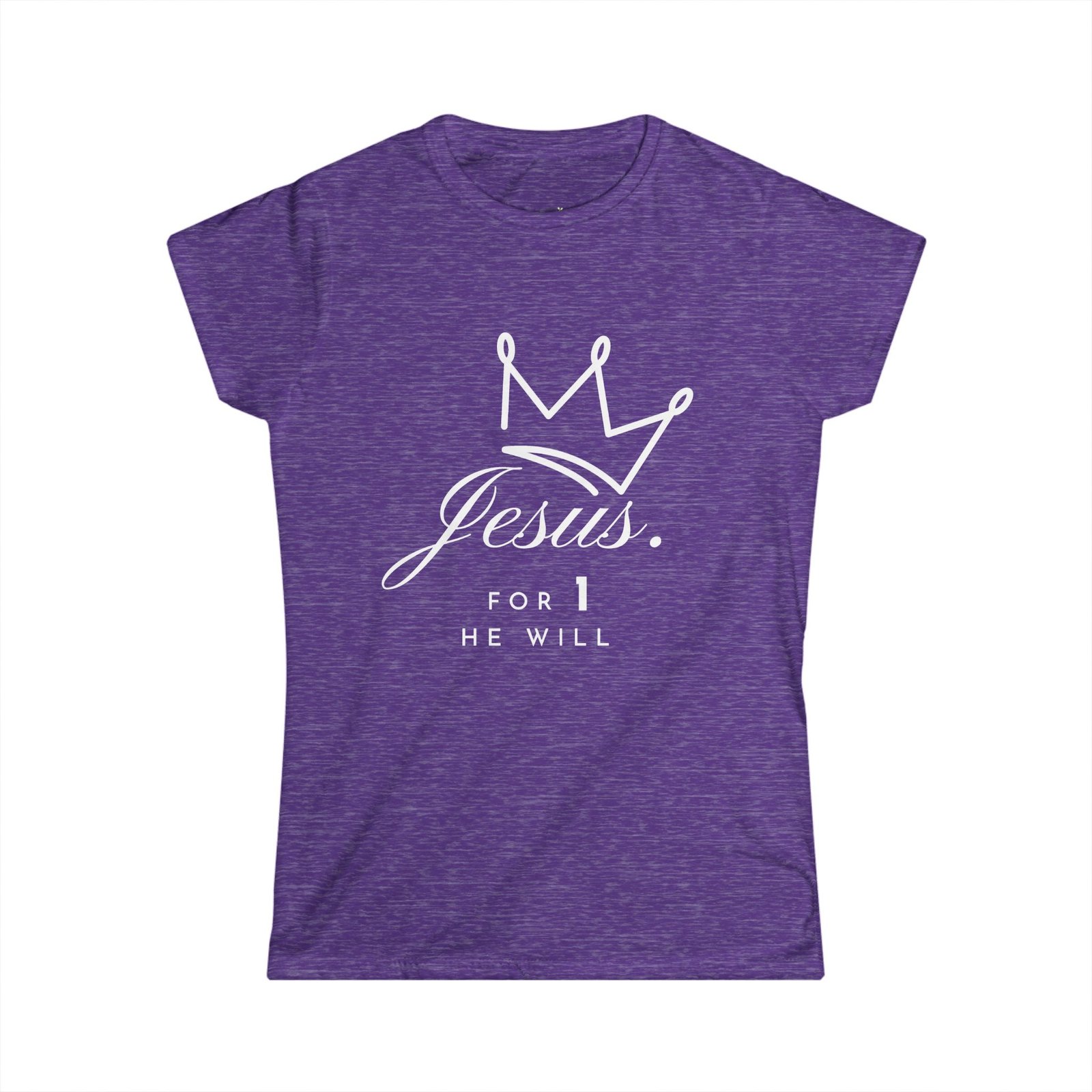 'Jesus. For 1 He Will' - Softstyle Tee - Image 13
