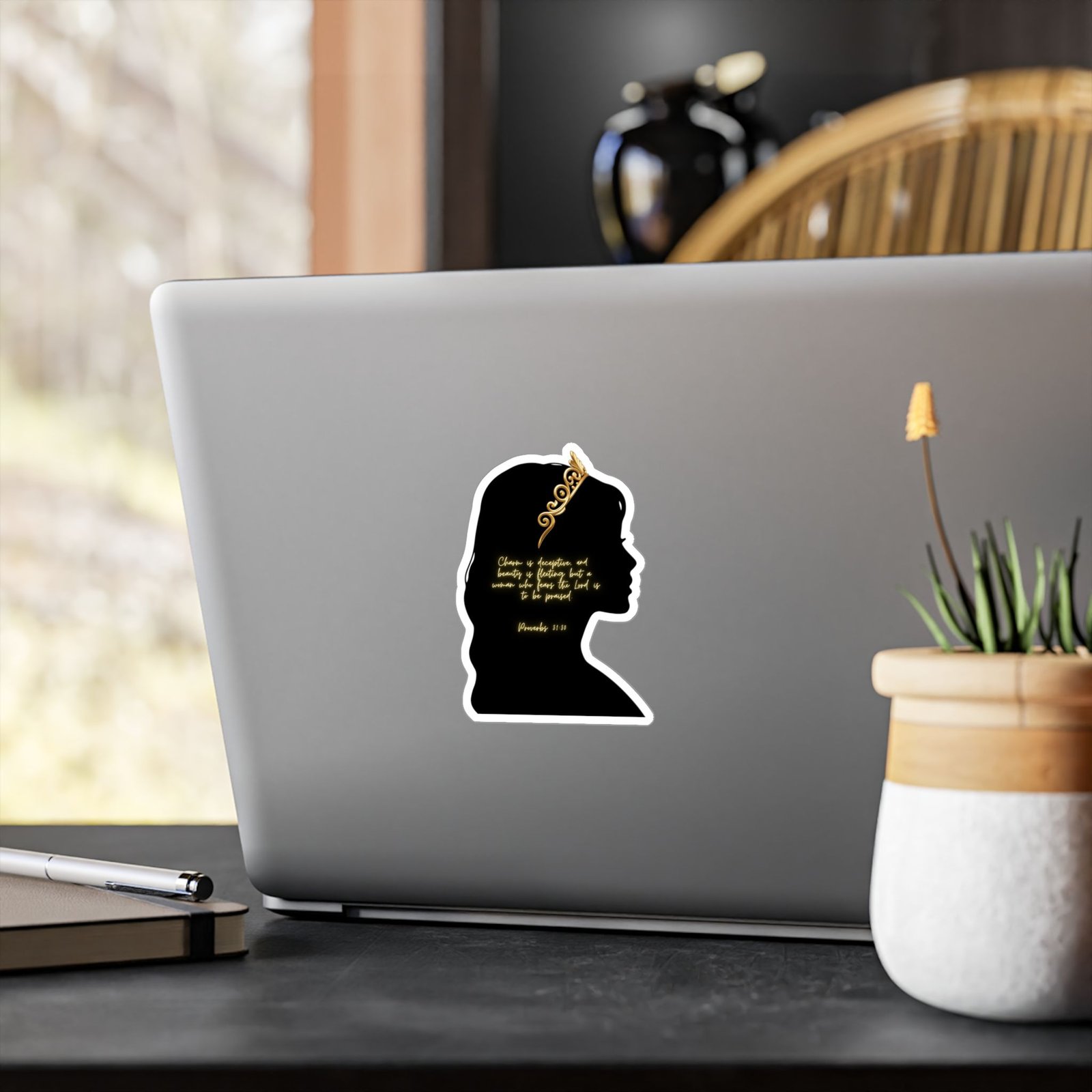 Proverbs 31:30: Gold Crown— Sticker - Image 8