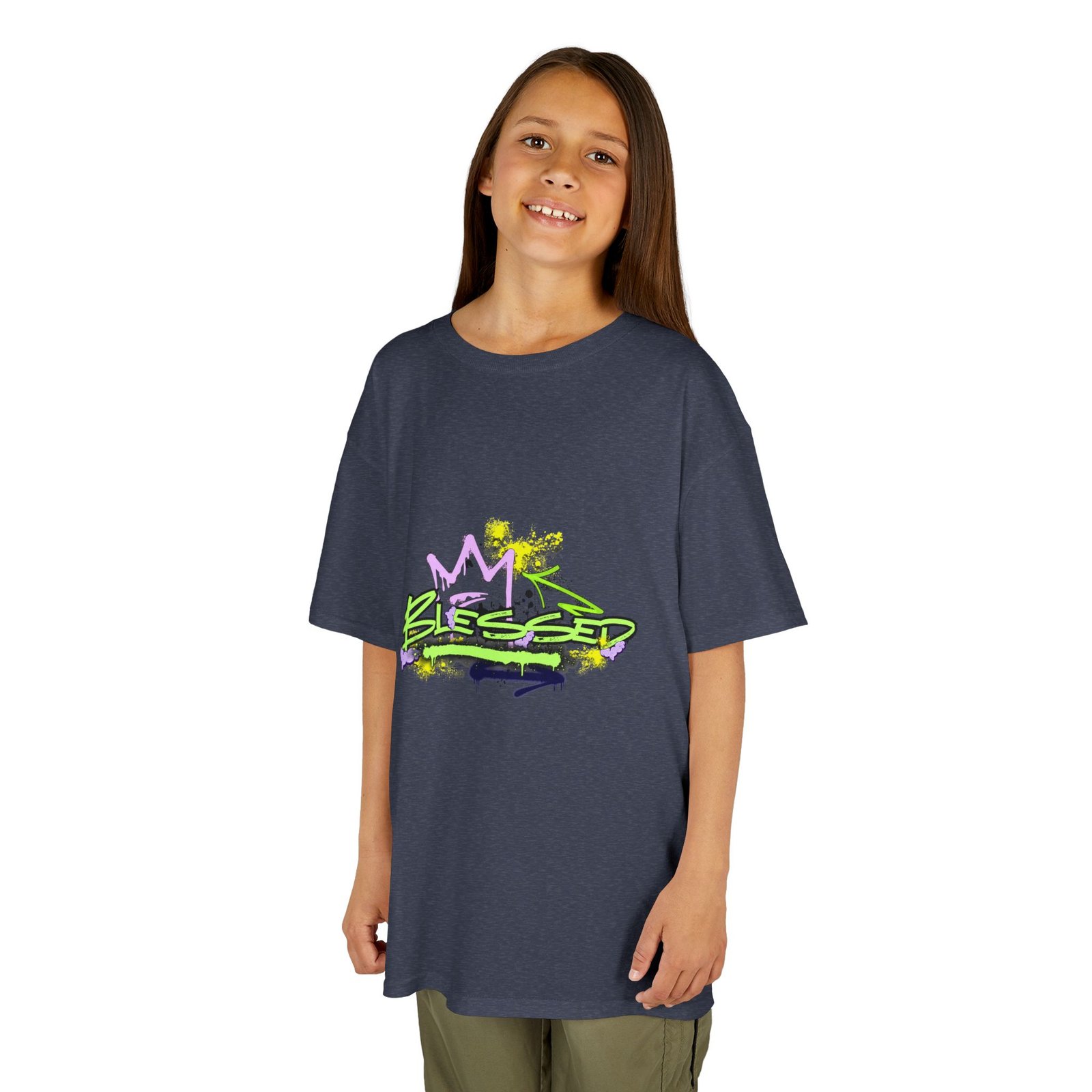'Blessed' Graffiti - Kids Tee - Image 46