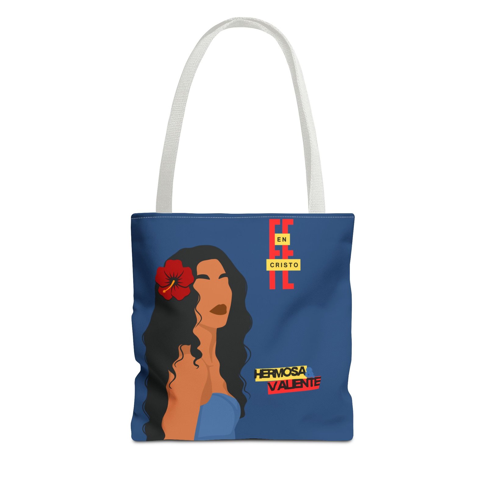 'Fe En Cristo: Hermosa & Valiente' Blue Regatta - Tote Bag - Image 7