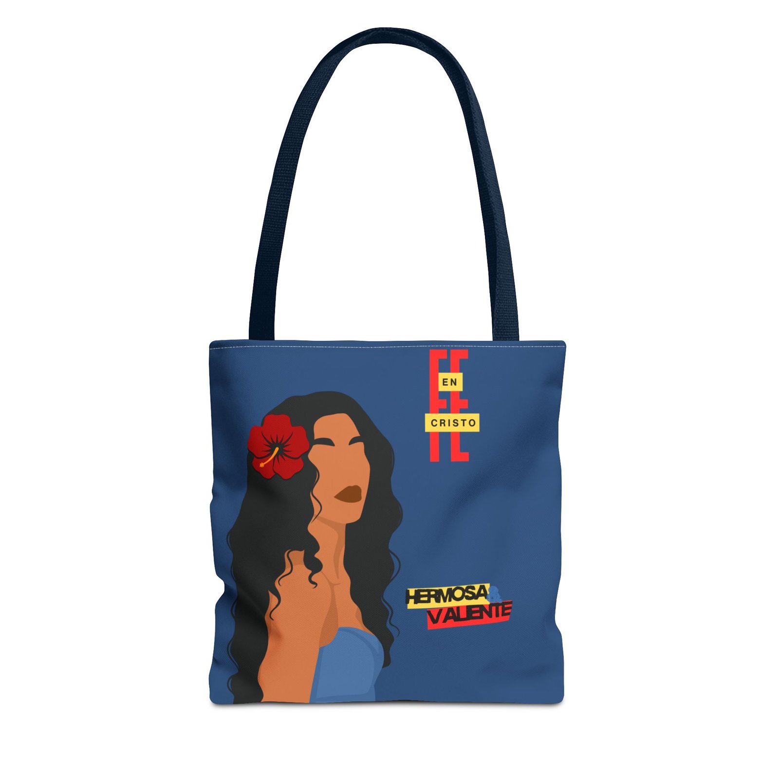 'Fe En Cristo: Hermosa & Valiente' Blue Regatta - Tote Bag - Image 9