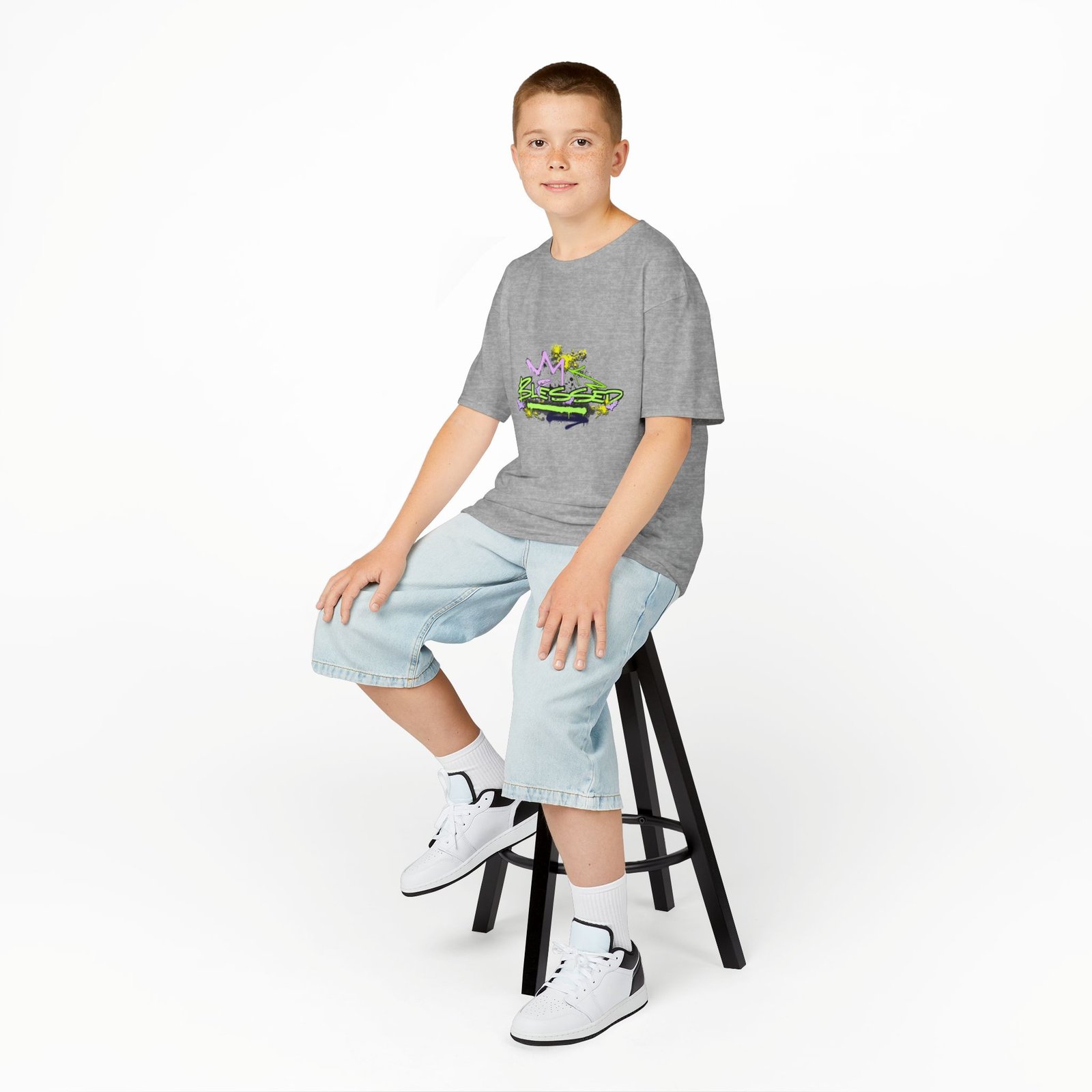 'Blessed' Graffiti - Kids Tee - Image 12