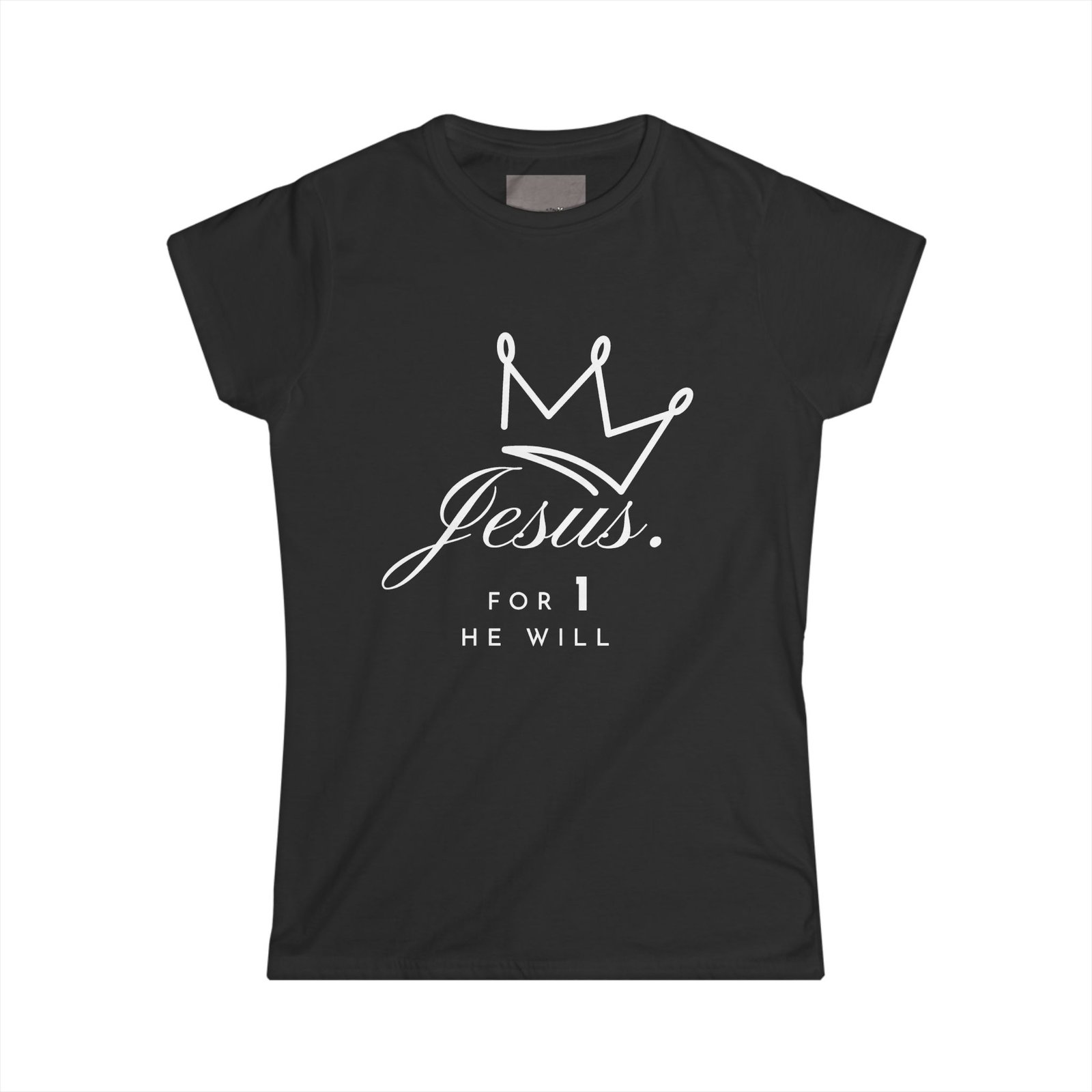 'Jesus. For 1 He Will' - Softstyle Tee - Image 4