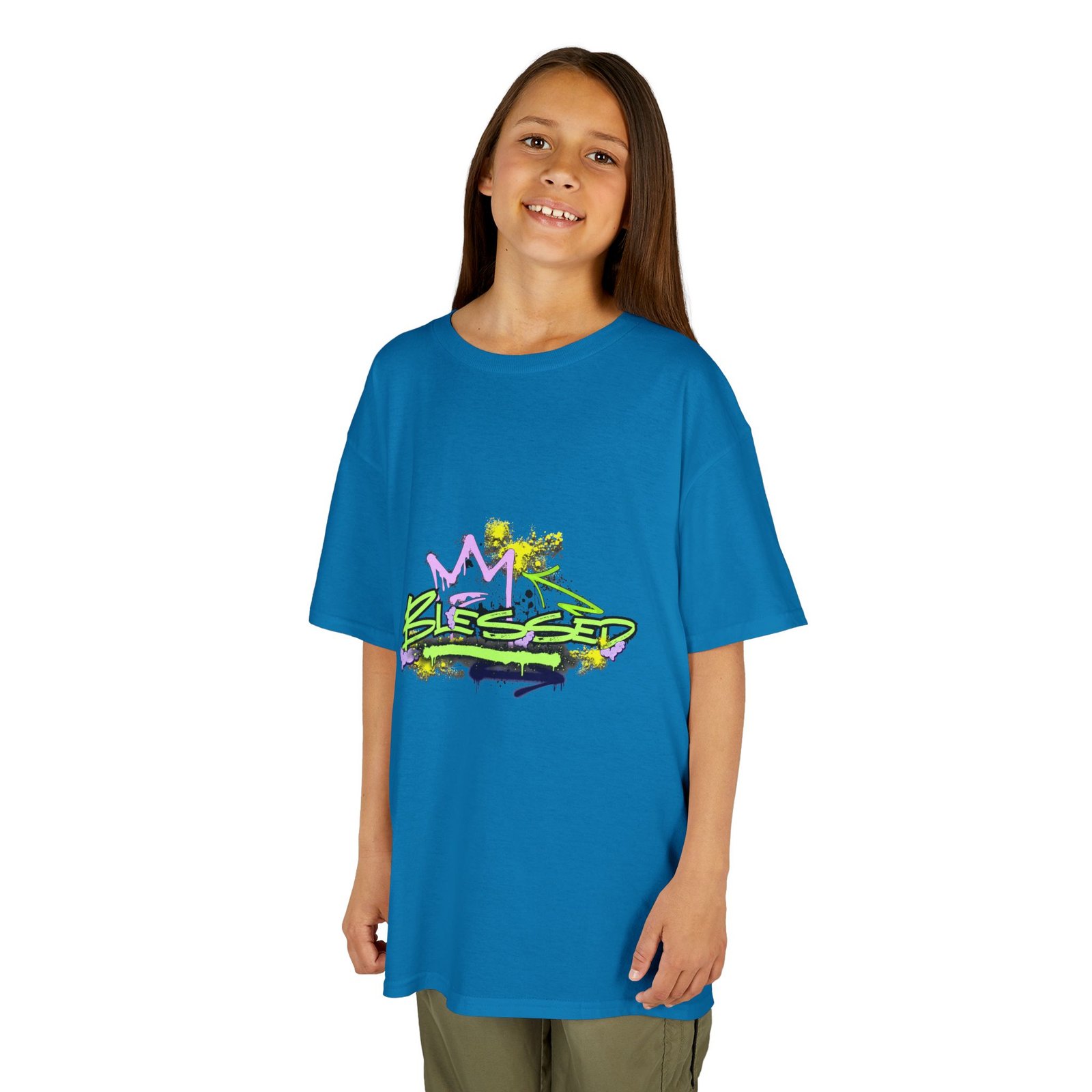 'Blessed' Graffiti - Kids Tee - Image 38