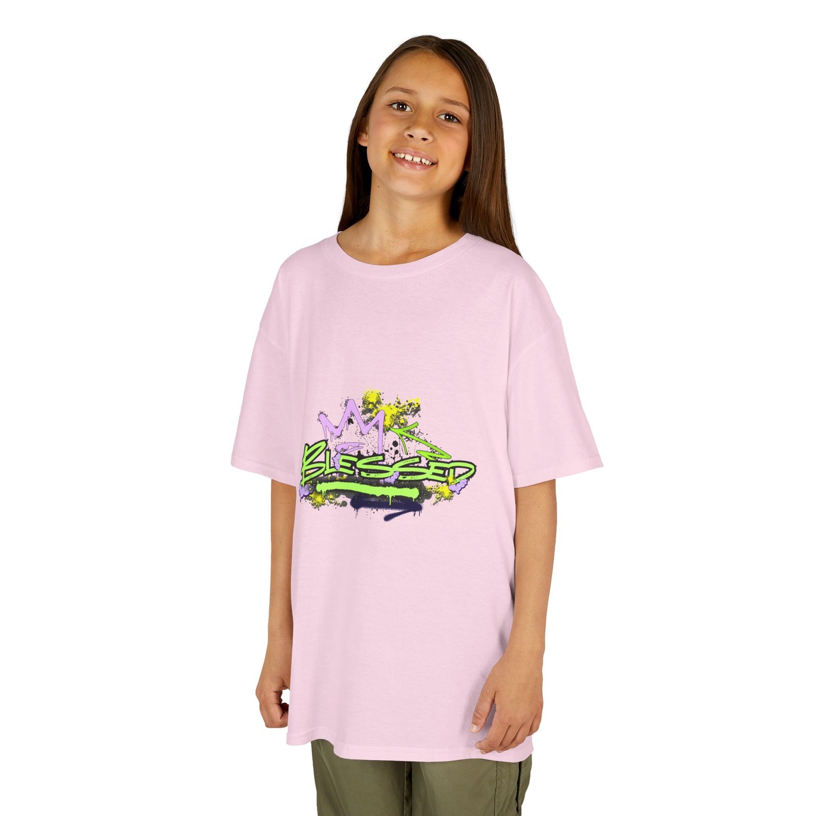'Blessed' Graffiti - Kids Tee - Image 50