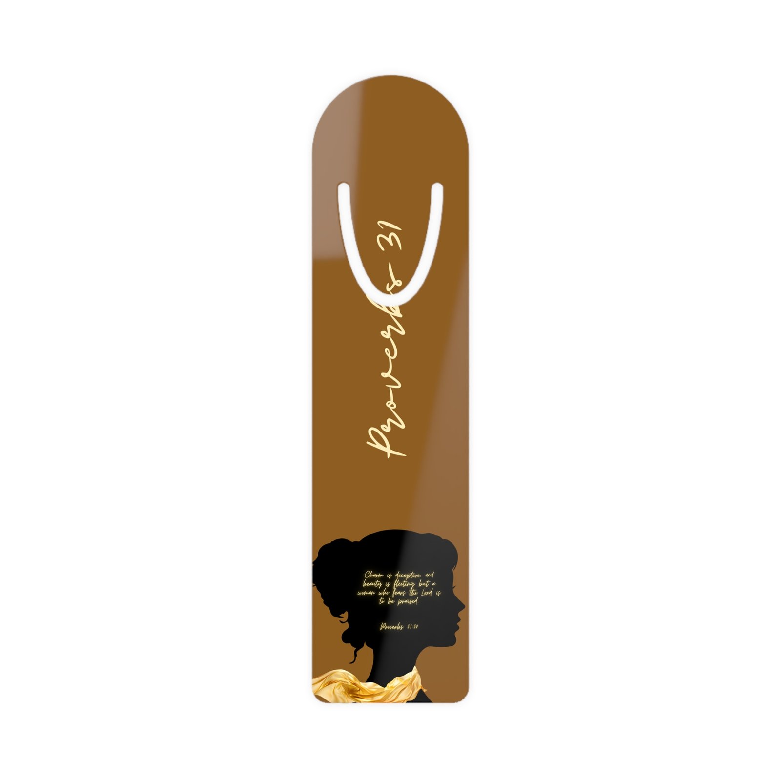 Proverbs 31:30: Gold Scarf — Bookmark