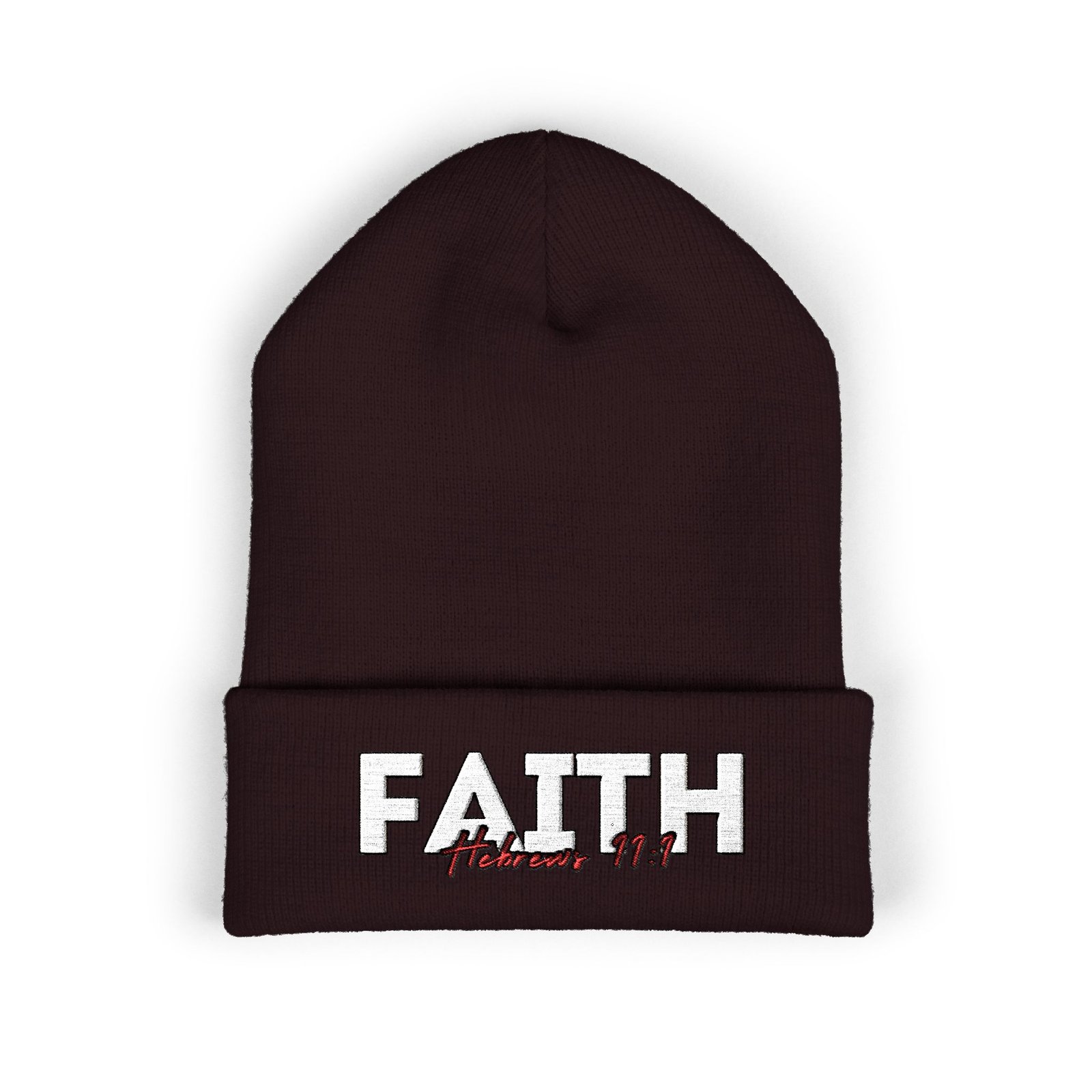 Hebrews 11:1 Faith Embroidered Cuffed Beanie - Image 13