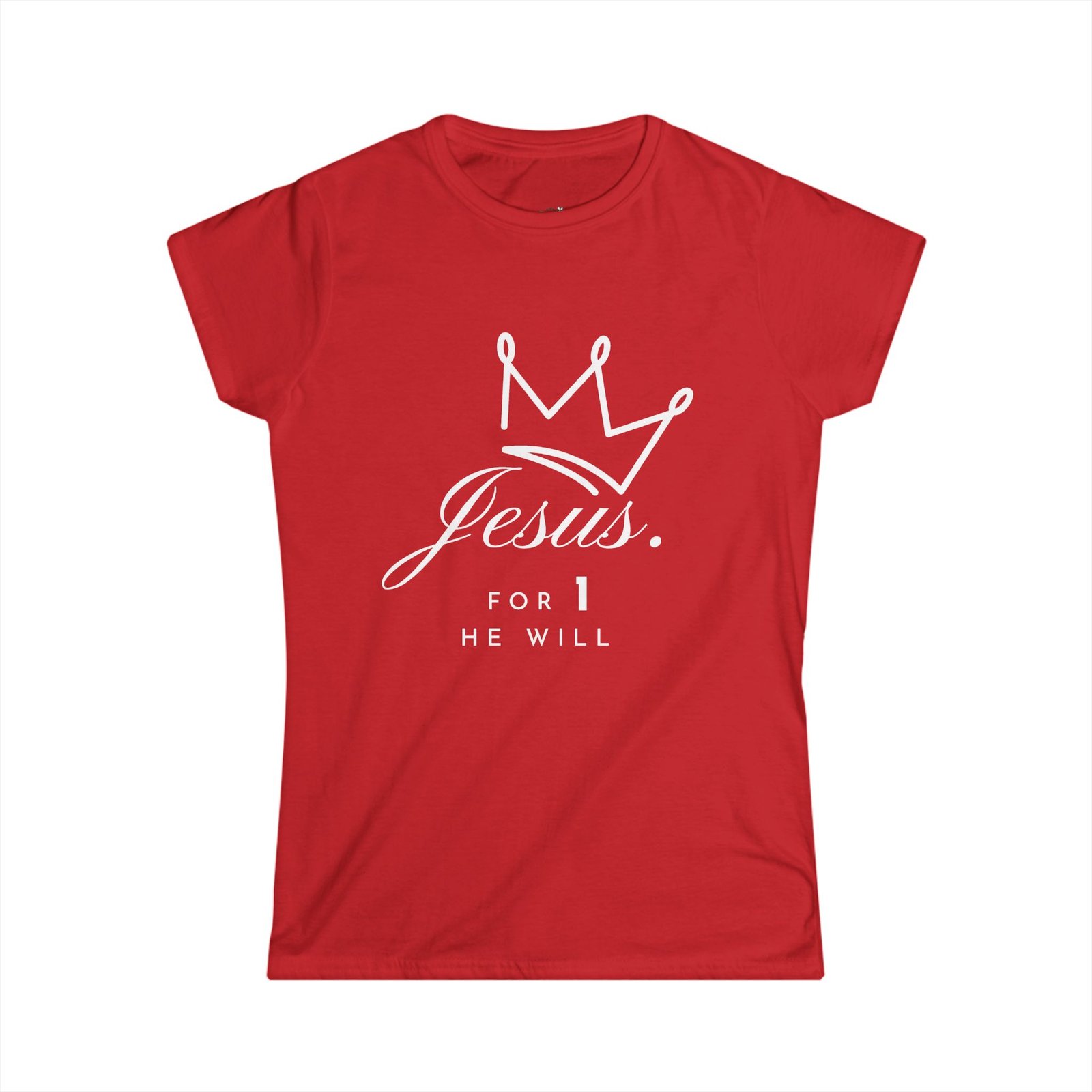 'Jesus. For 1 He Will' - Softstyle Tee - Image 16