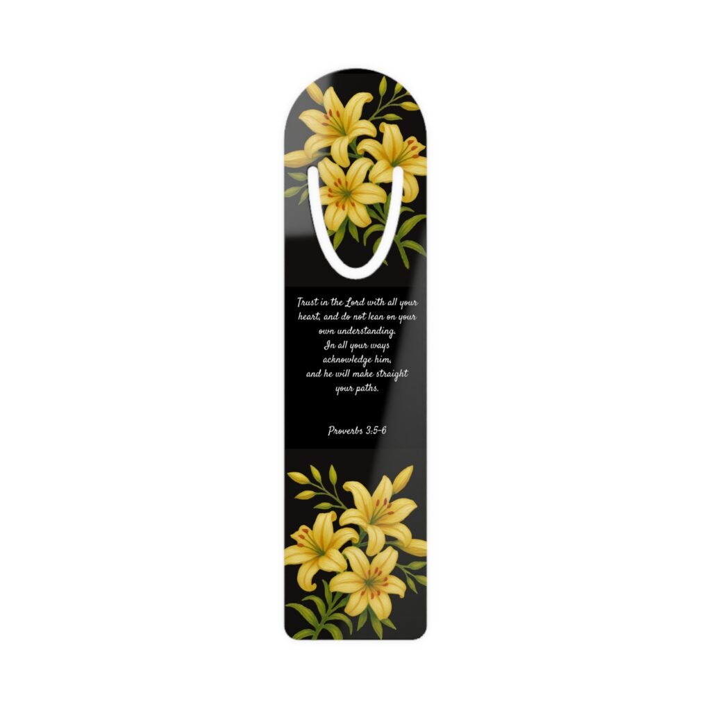 Floral Proverbs 3:5 - Bookmark