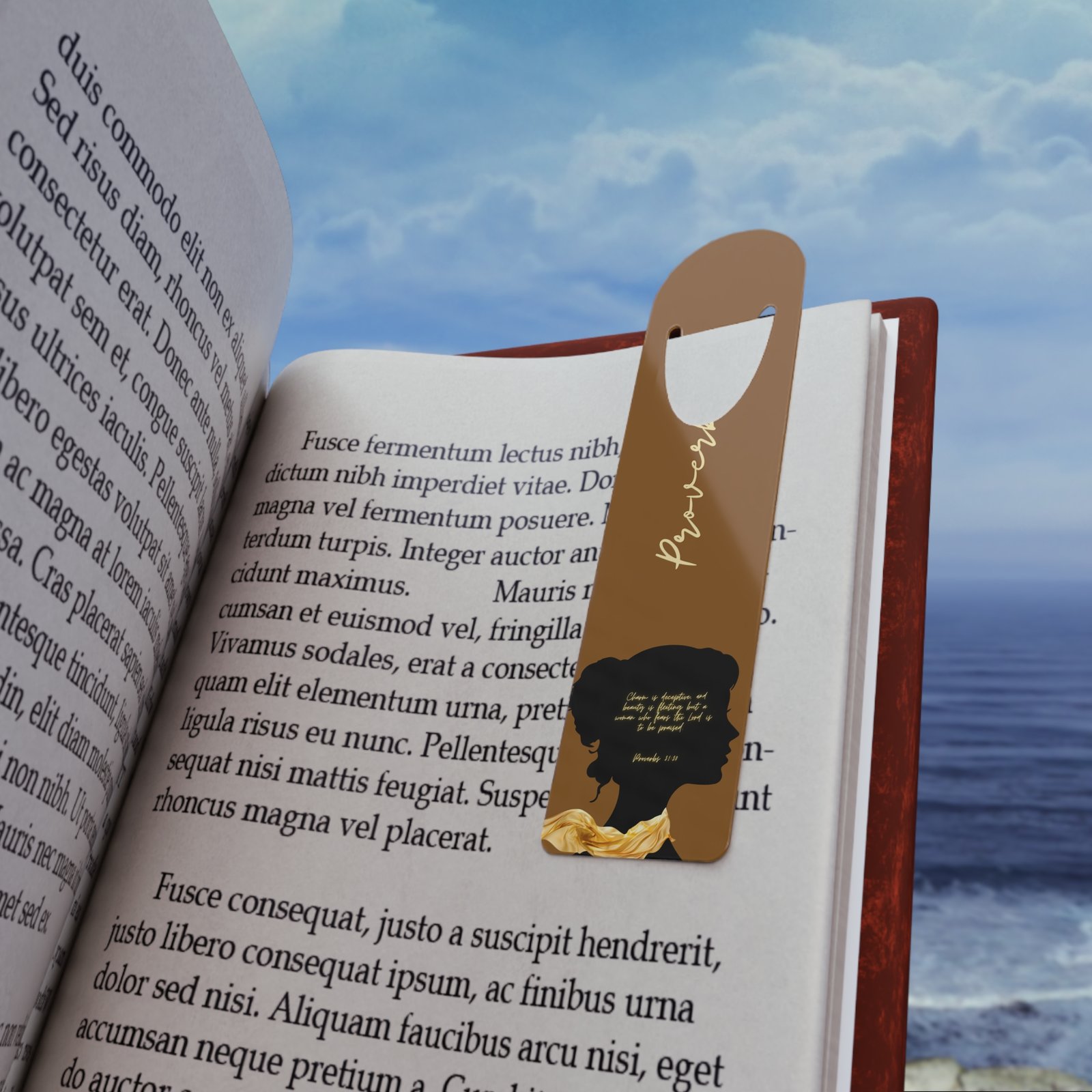 Proverbs 31:30: Gold Scarf — Bookmark - Image 4