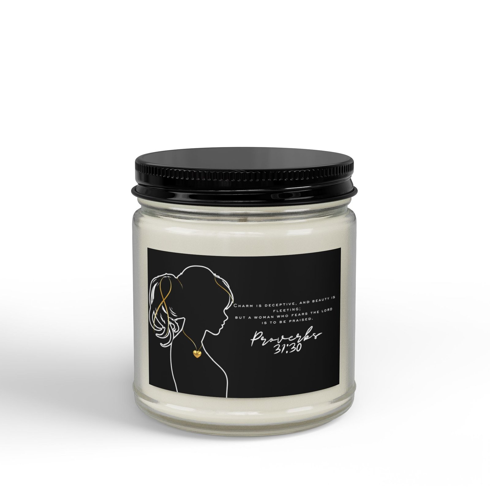 Proverbs 31:30: Gold Heart— Soy Candle (4oz & 9oz)
