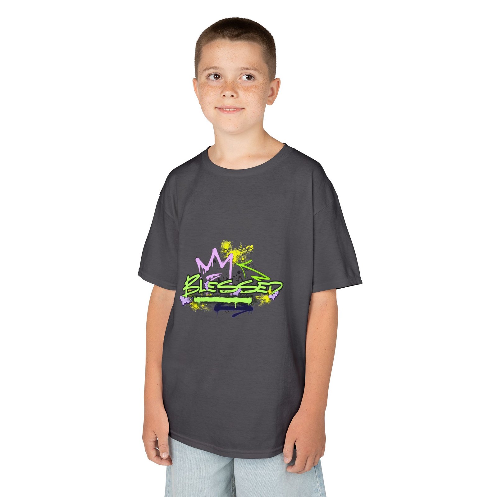 'Blessed' Graffiti - Kids Tee - Image 43