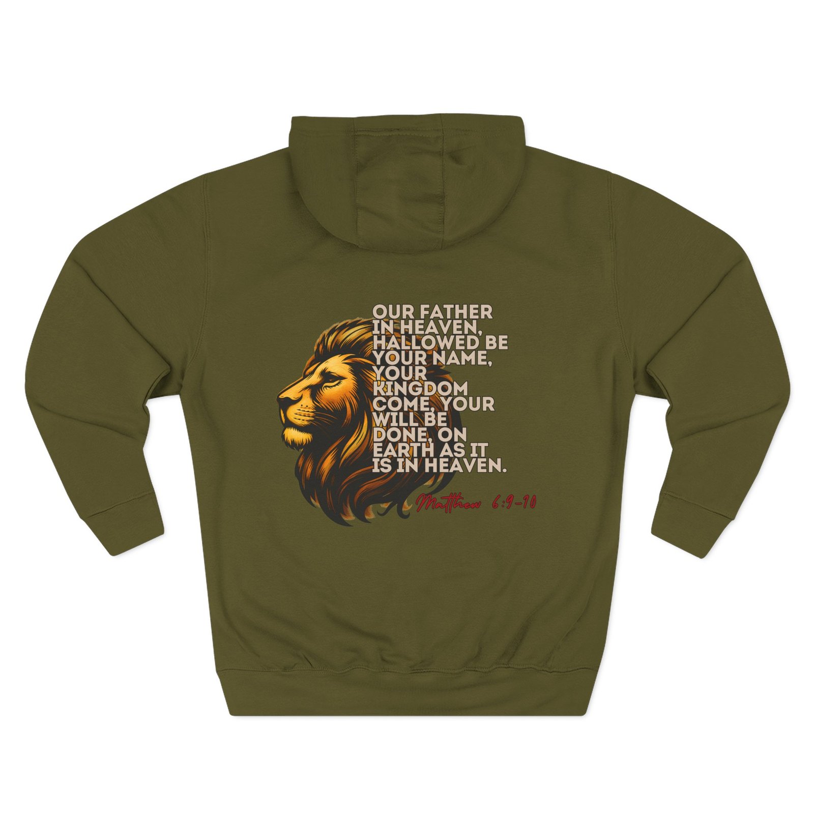 Matthew 6:9-10 Lion Prayer — Fleece Pullover - Image 8