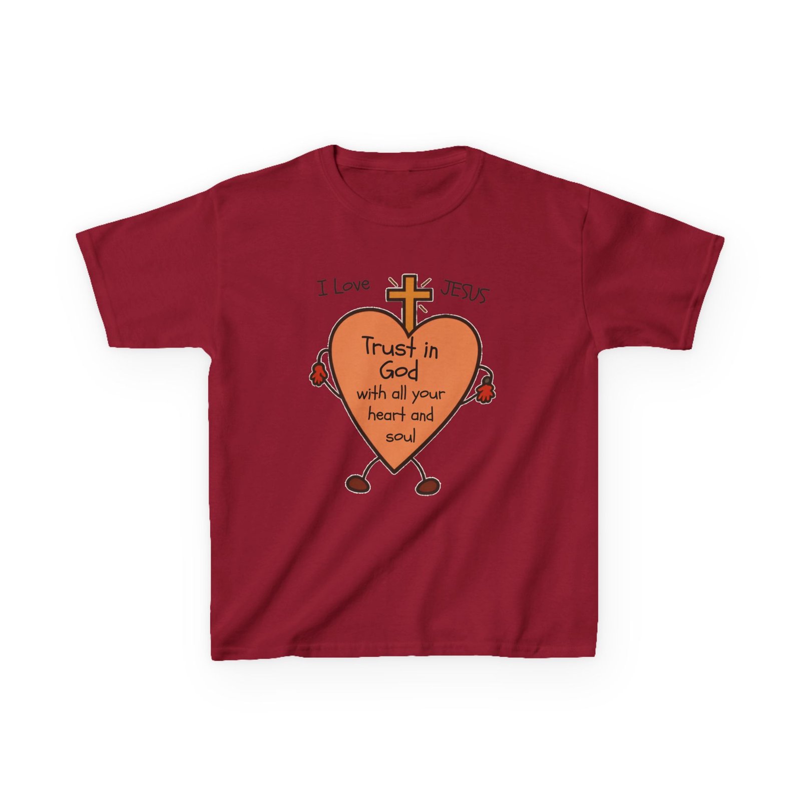 "Trust In God With Your Heart and Soul" - Kids Tee - Image 12