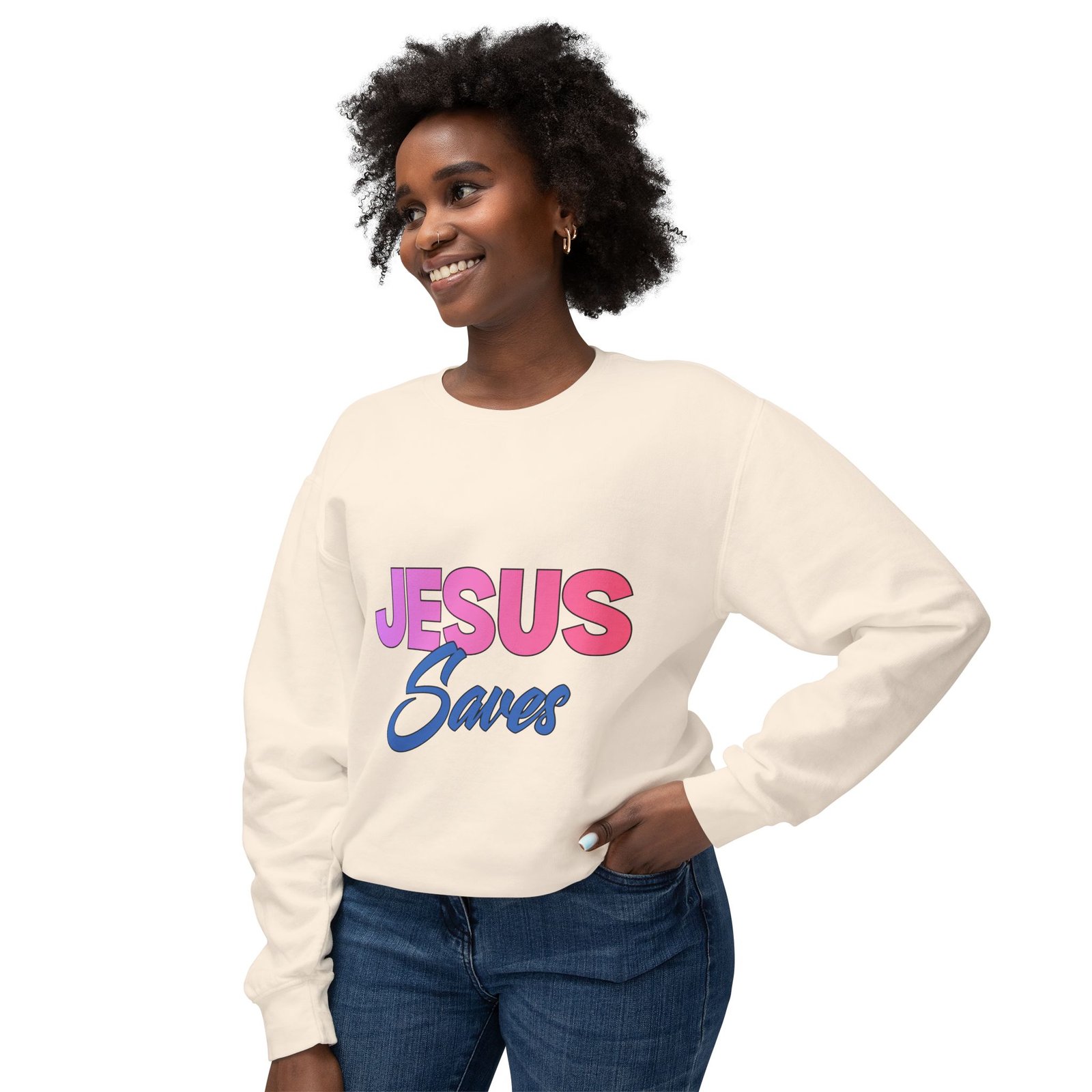 “Jesus Saves” - Crewneck - Image 4