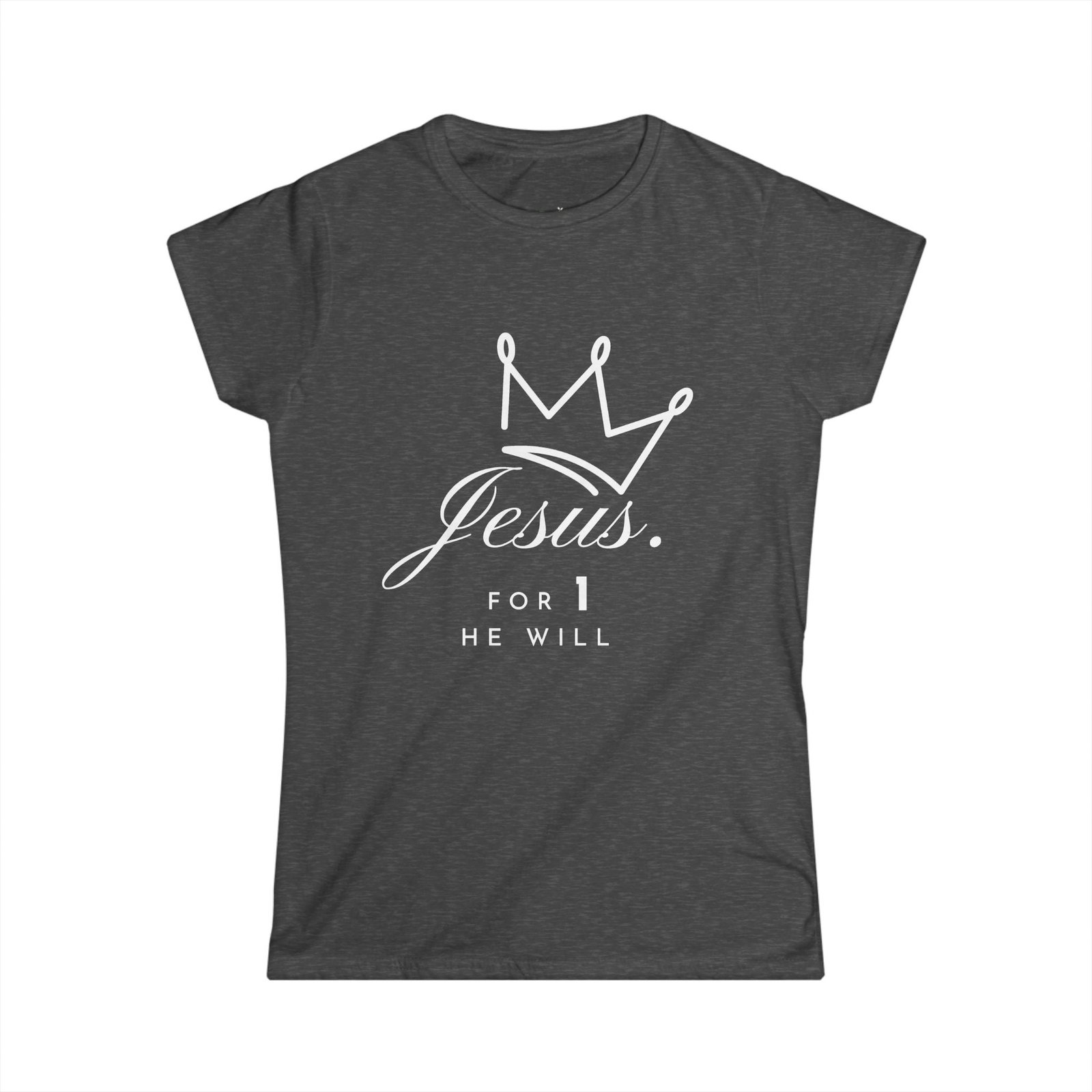'Jesus. For 1 He Will' - Softstyle Tee - Image 8