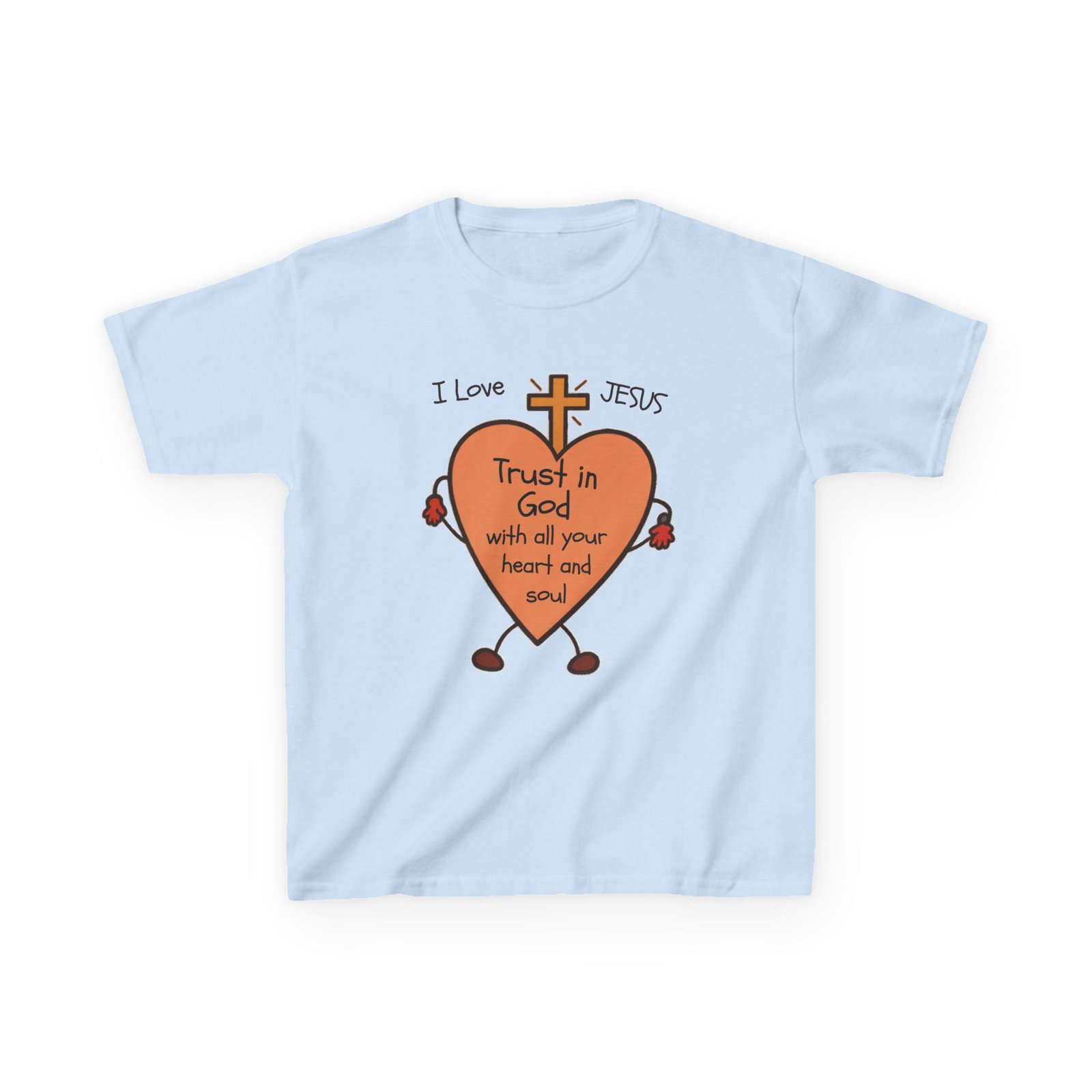 "Trust In God With Your Heart and Soul" - Kids Tee - Image 9