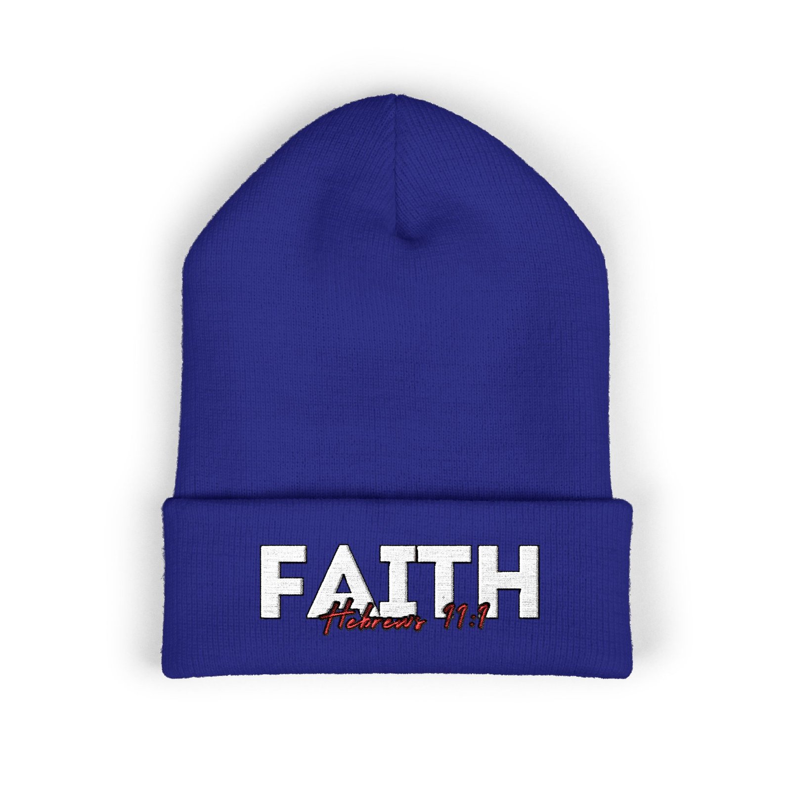Hebrews 11:1 Faith Embroidered Cuffed Beanie - Image 7