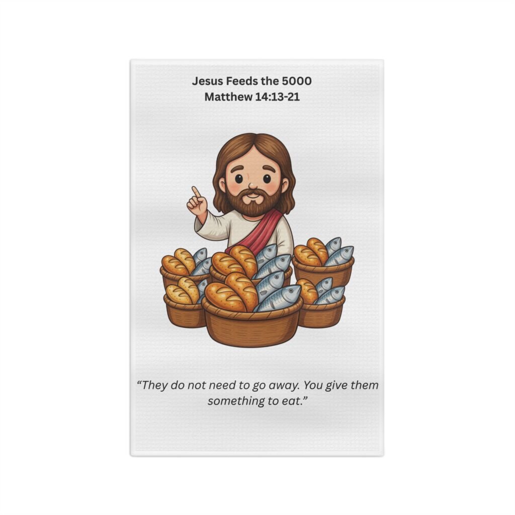 ‘Jesus Feeds the 5000’ - Microfiber Tea Towel