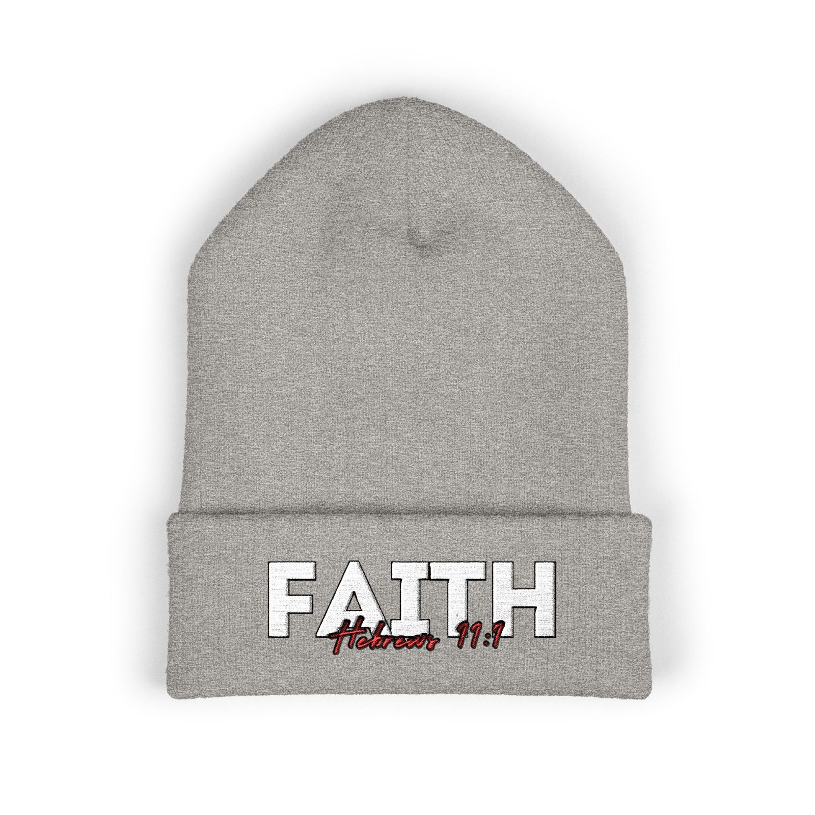 Hebrews 11:1 Faith Embroidered Cuffed Beanie - Image 10
