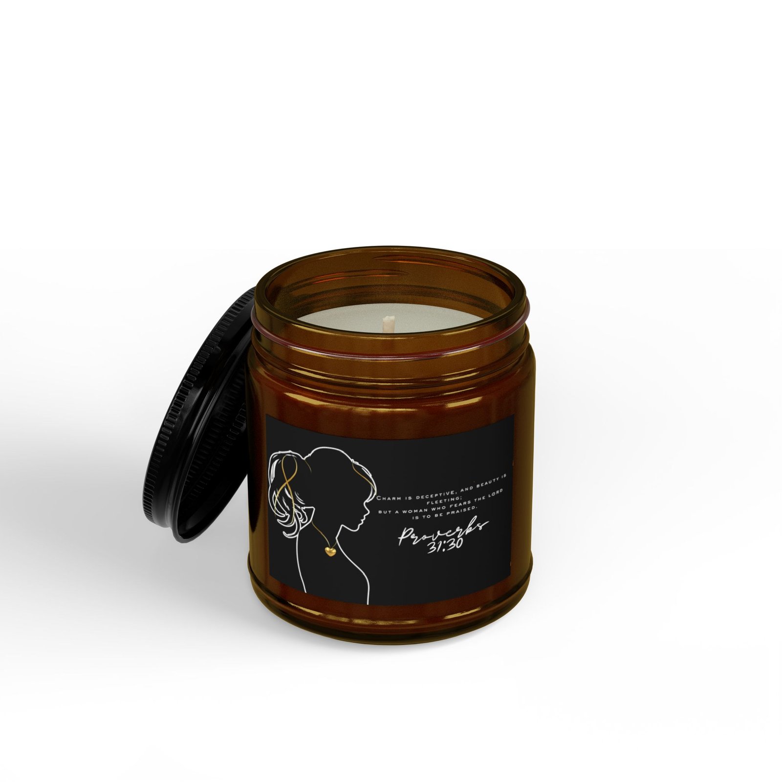 Proverbs 31:30: Gold Heart— Soy Candle (4oz & 9oz) - Image 4
