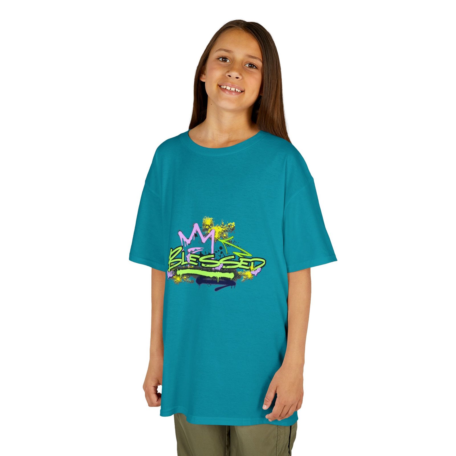 'Blessed' Graffiti - Kids Tee - Image 30