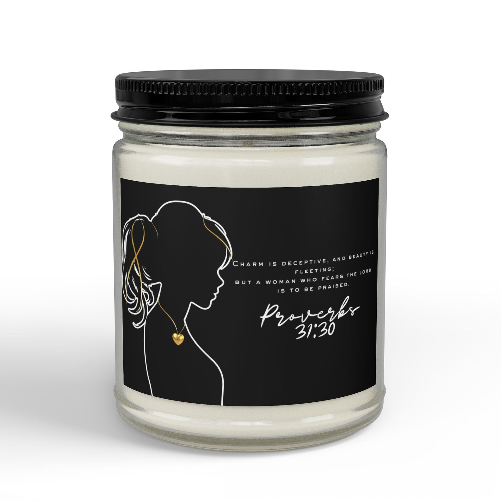 Proverbs 31:30: Gold Heart— Soy Candle (4oz & 9oz) - Image 7