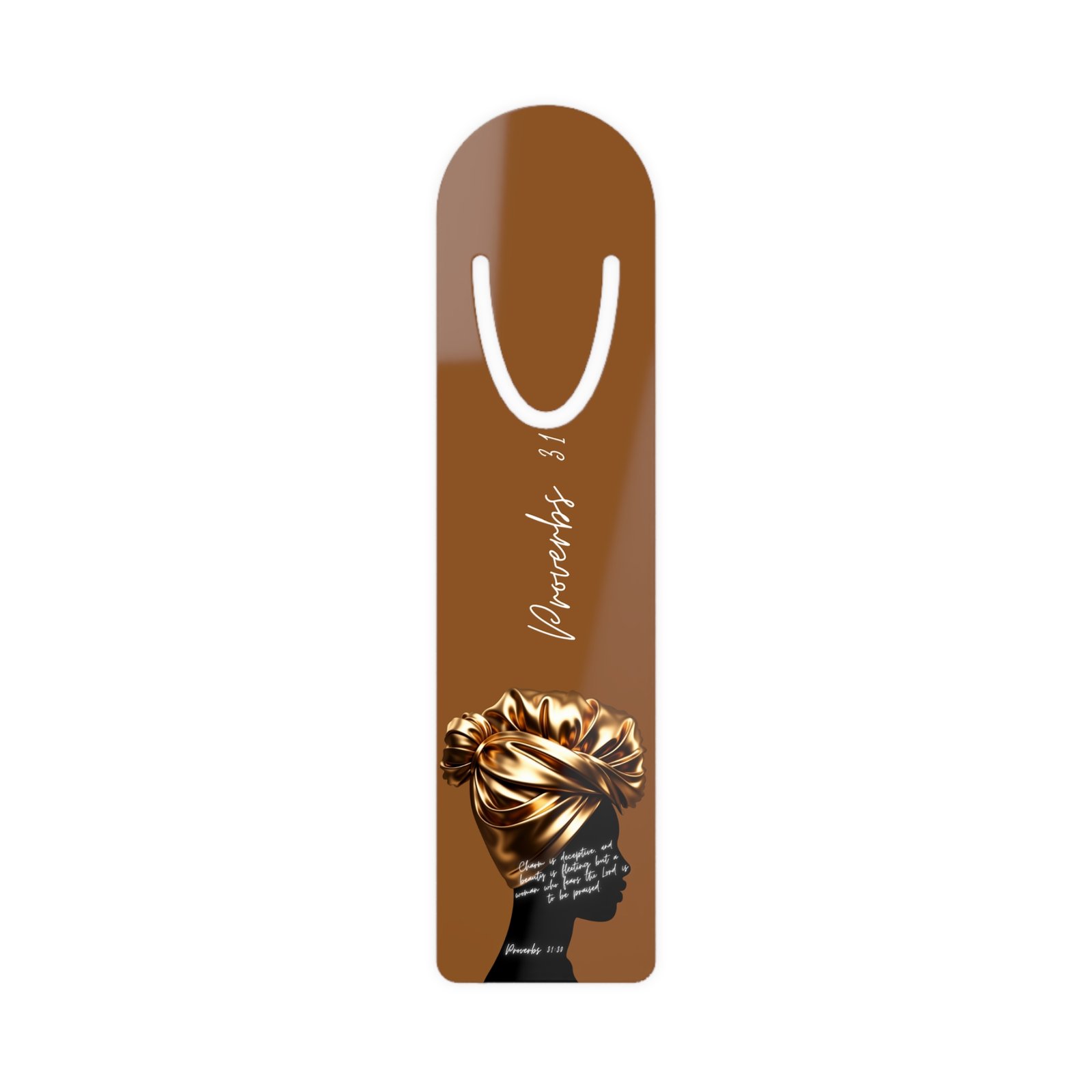 Proverbs 31:30: Gold Headwrap— Bookmark
