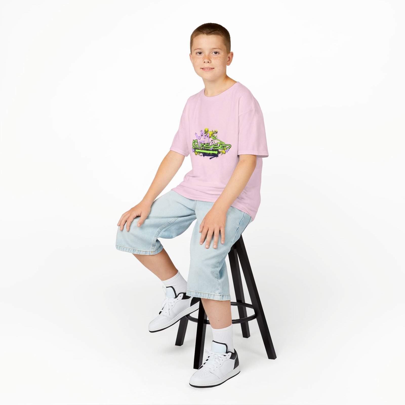 'Blessed' Graffiti - Kids Tee - Image 52