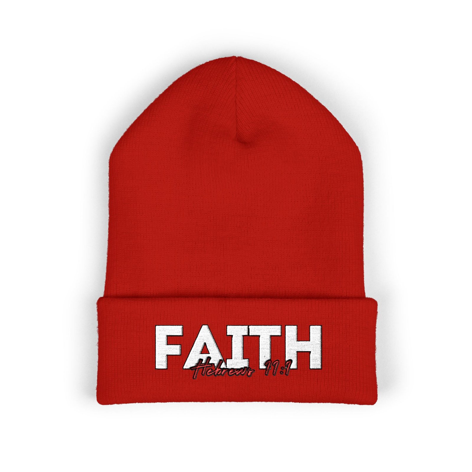 Hebrews 11:1 Faith Embroidered Cuffed Beanie - Image 12