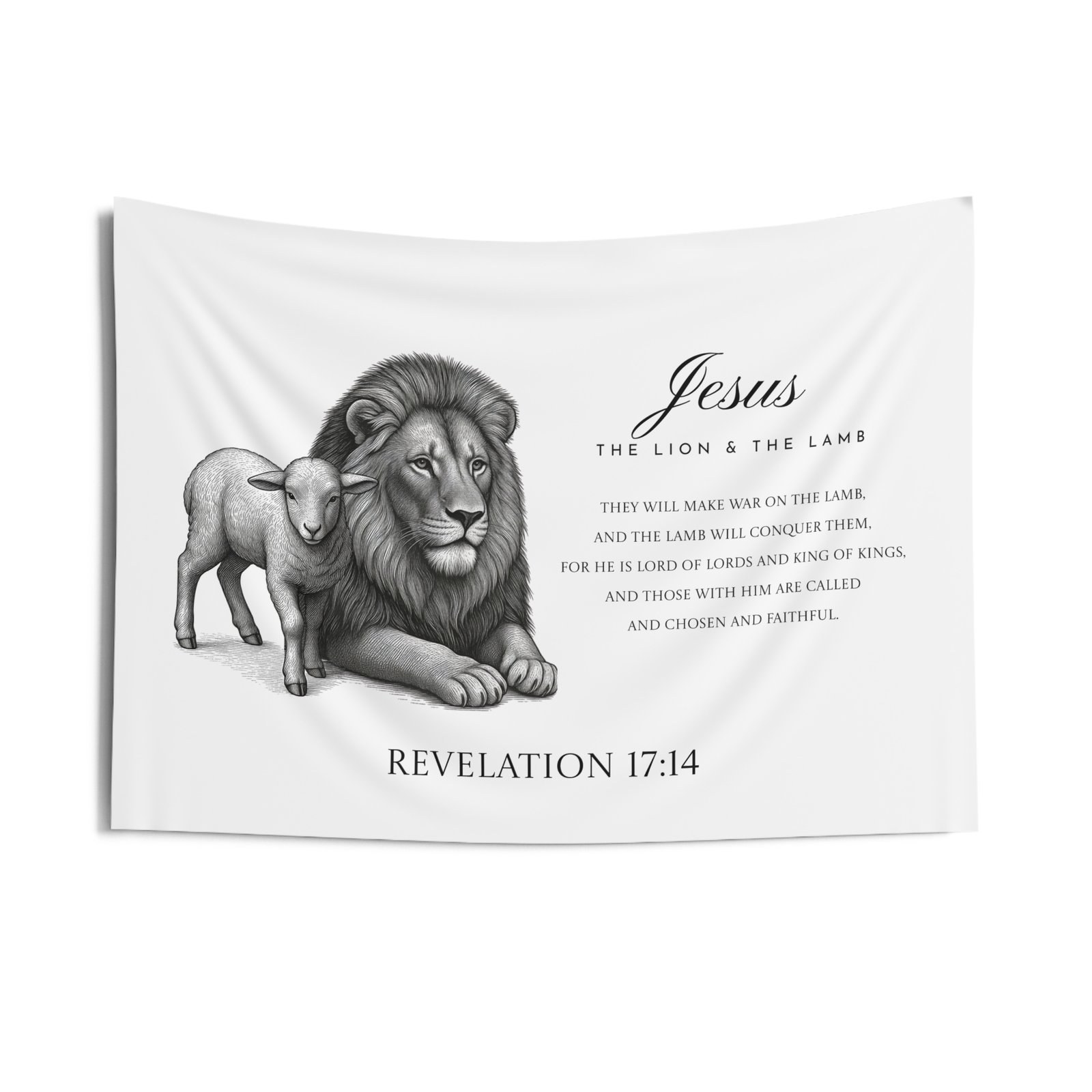 'Jesus The Lion & The Lamb' Revelation 17:14 — Tapestry - Image 3