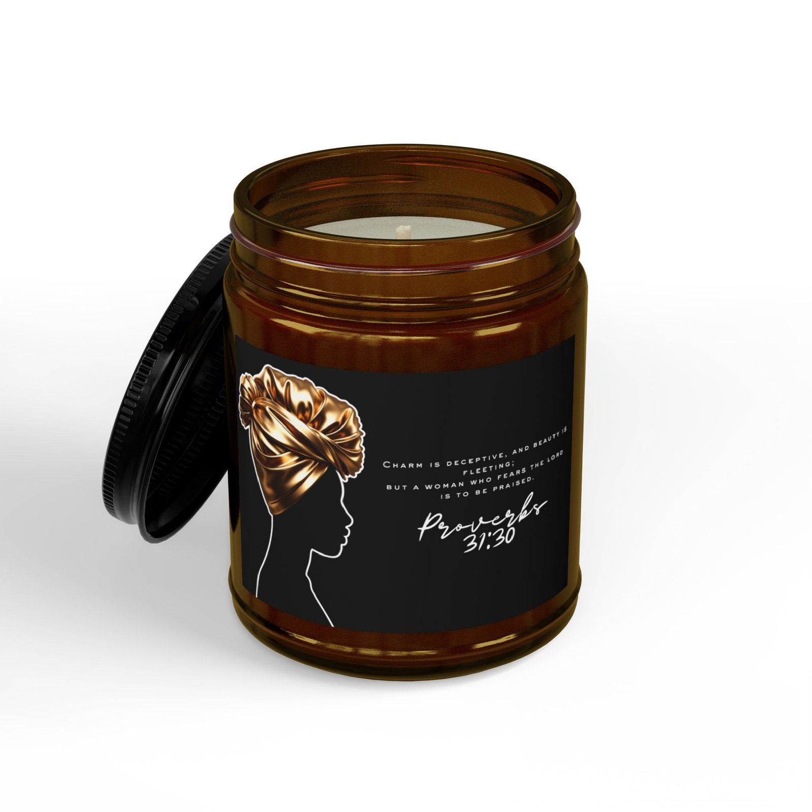 Proverbs 31:30: Gold Headwrap— Soy Candle (4oz & 9oz) - Image 6