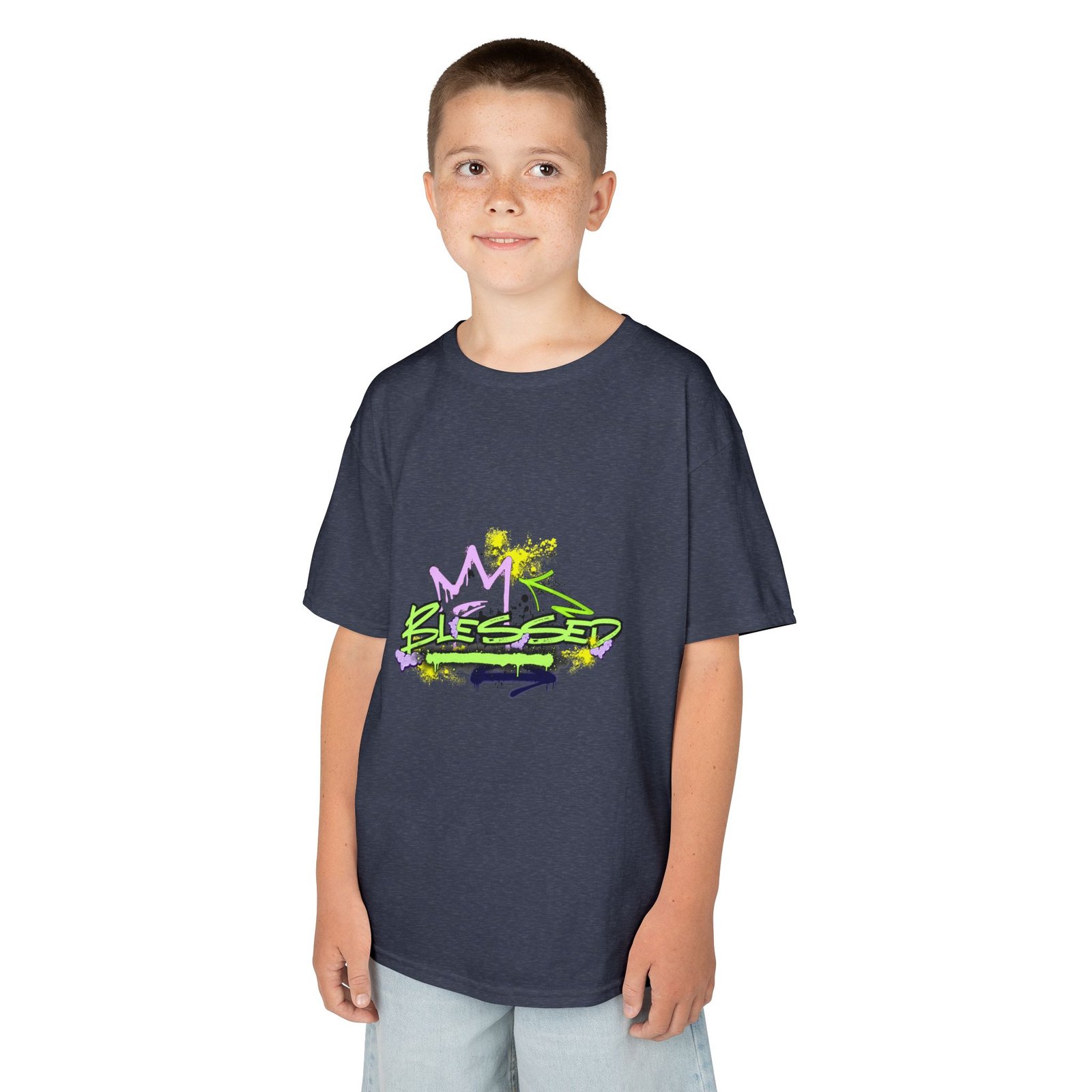 'Blessed' Graffiti - Kids Tee - Image 47