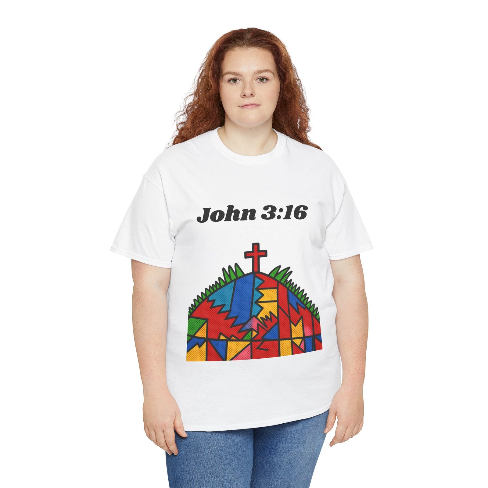 John 3:16 Art— T‑Shirt - Image 2