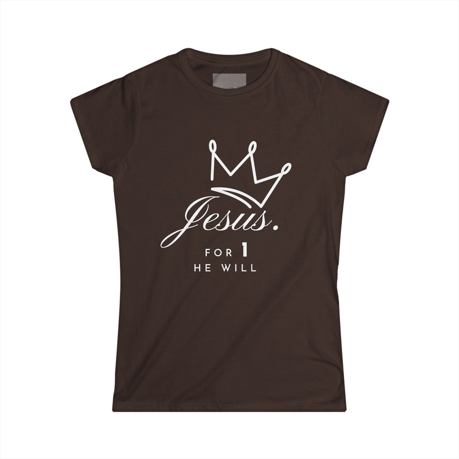 'Jesus. For 1 He Will' - Softstyle Tee - Image 6
